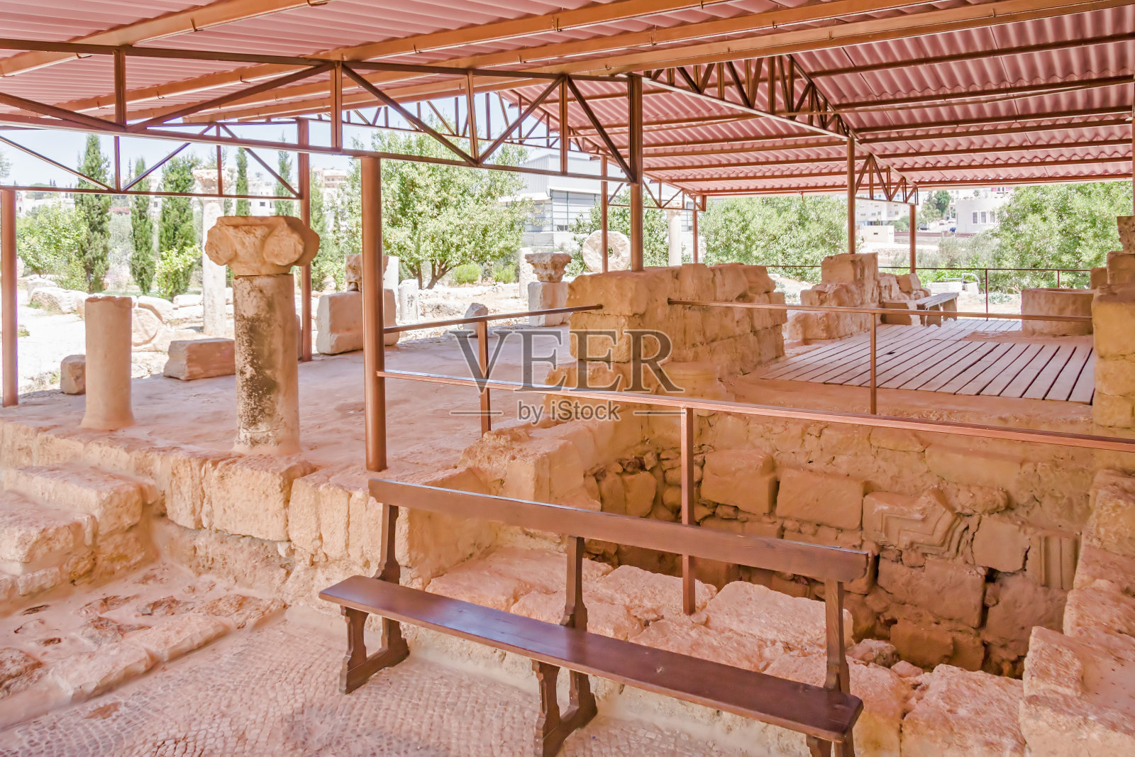 贝特萨霍牧羊人牧场上的古老教堂废墟照片摄影图片