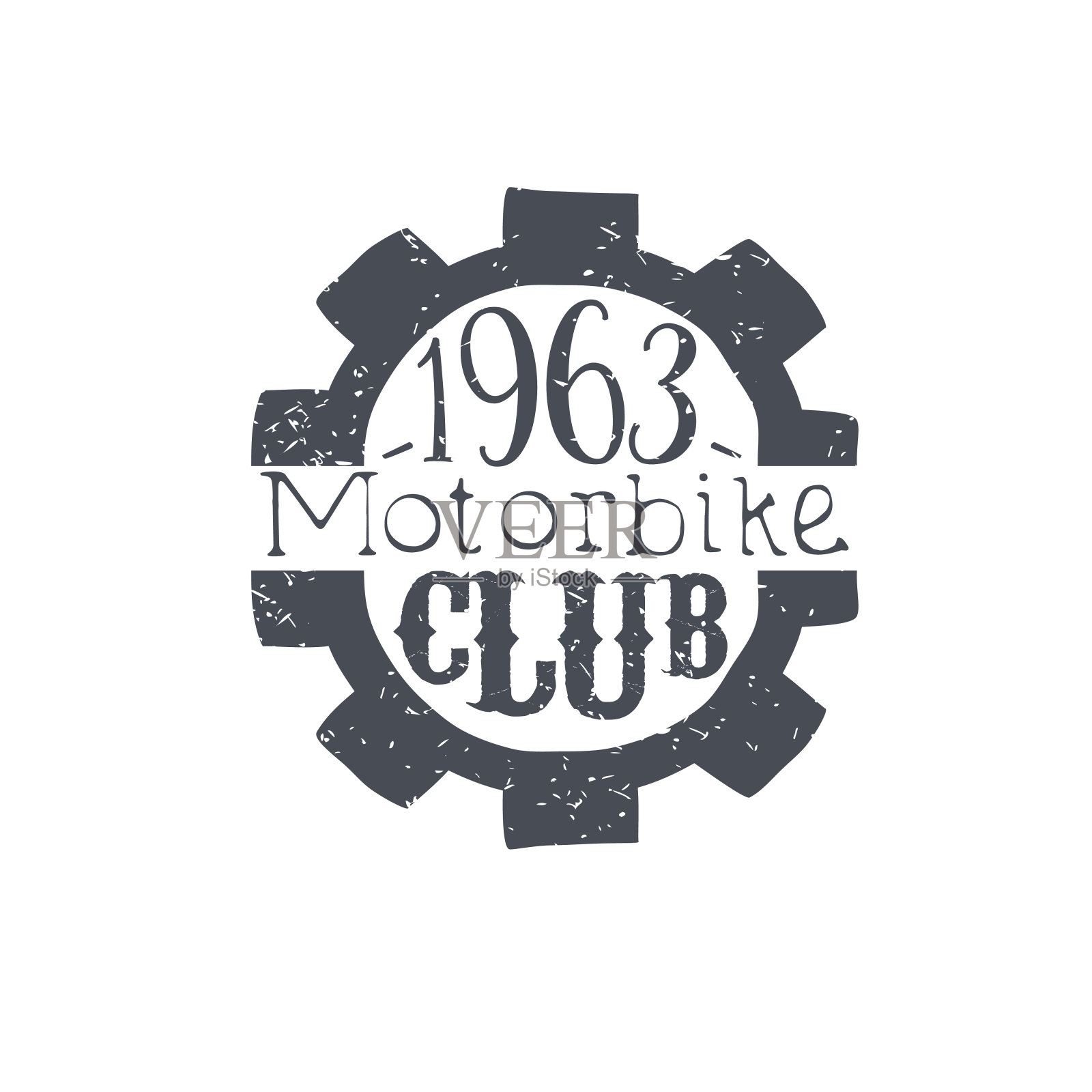 摩托车俱乐部黑白复古徽章设计元素图片