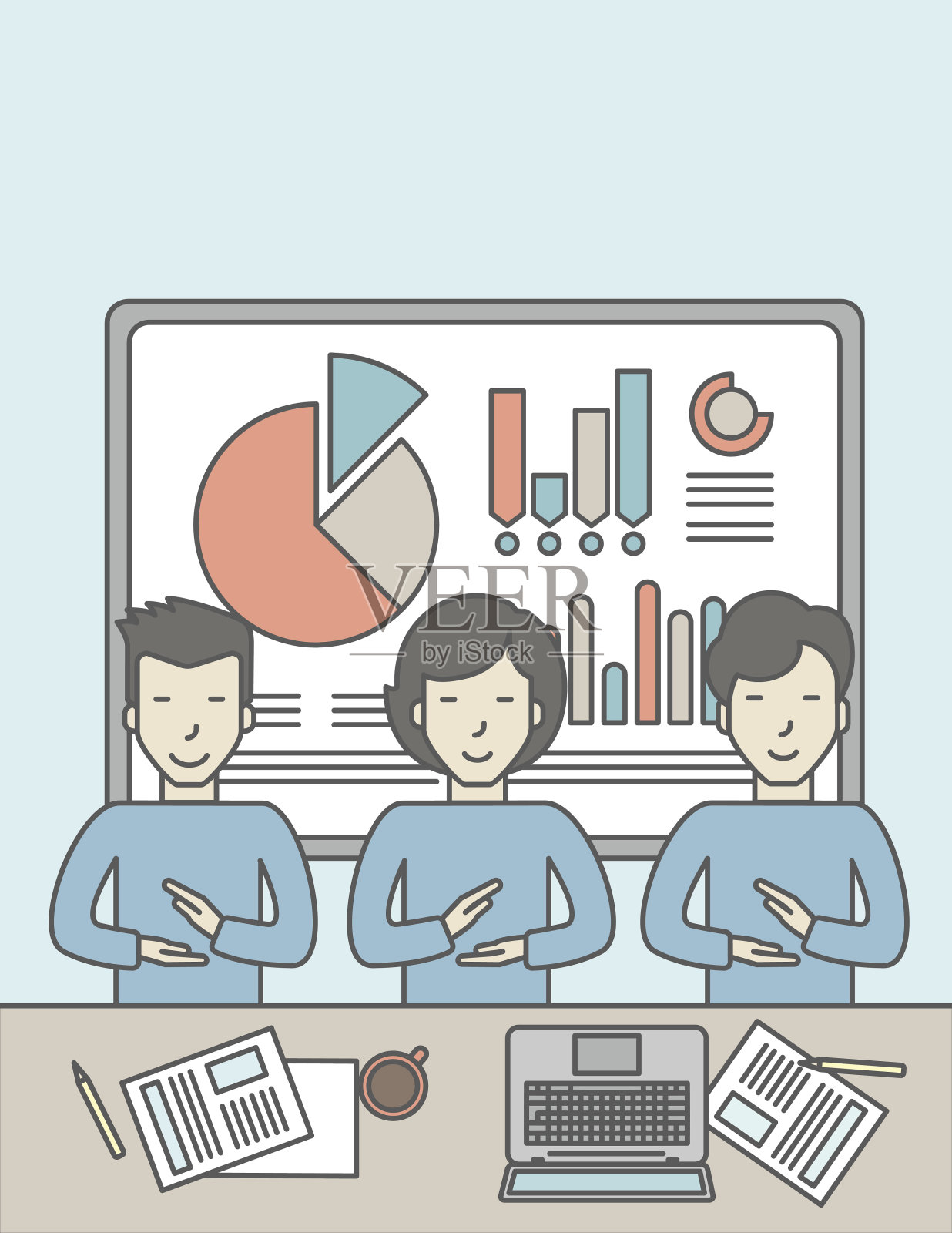 商业报告插画图片素材