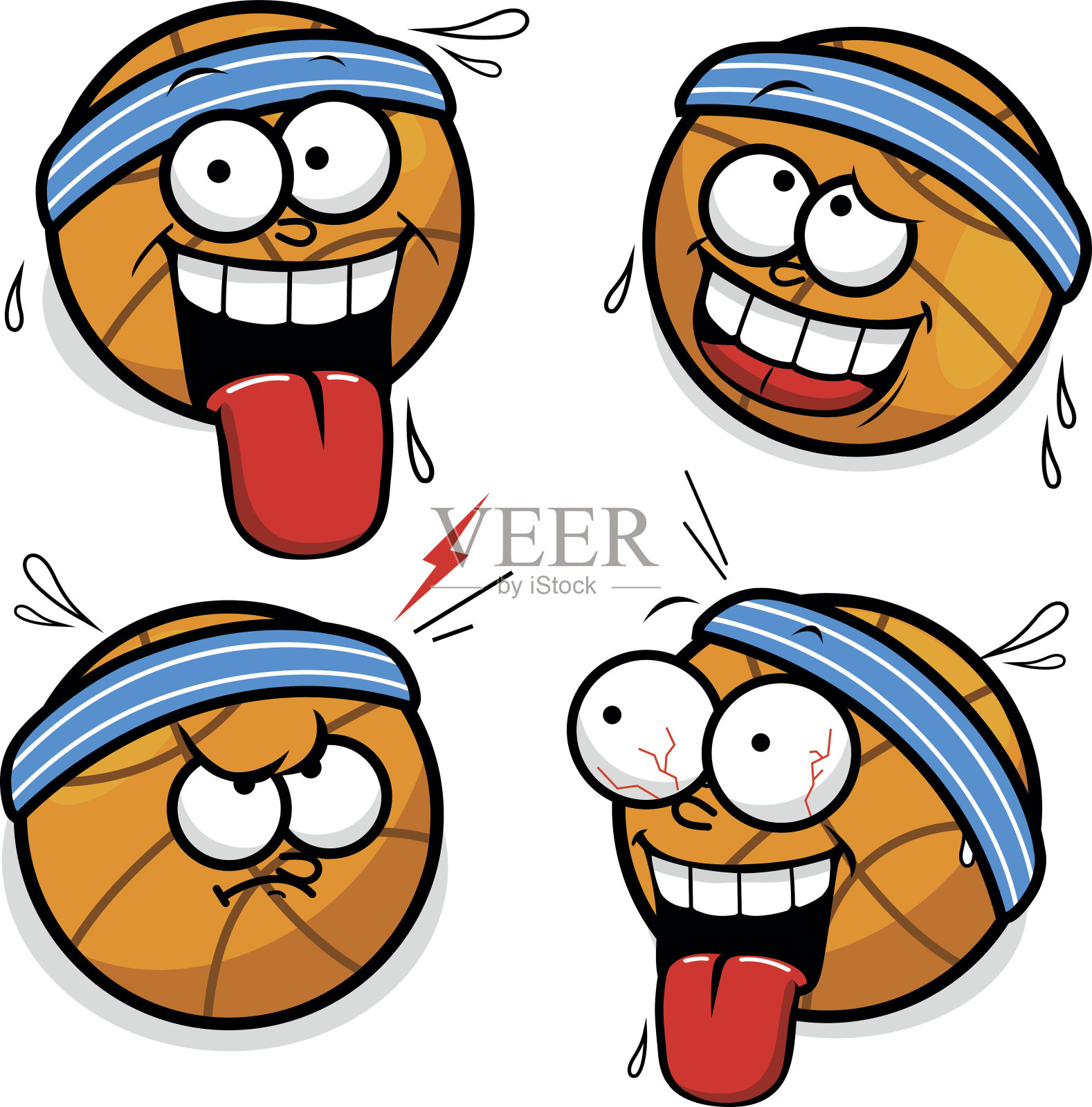 篮球卡通面孔设计元素图片