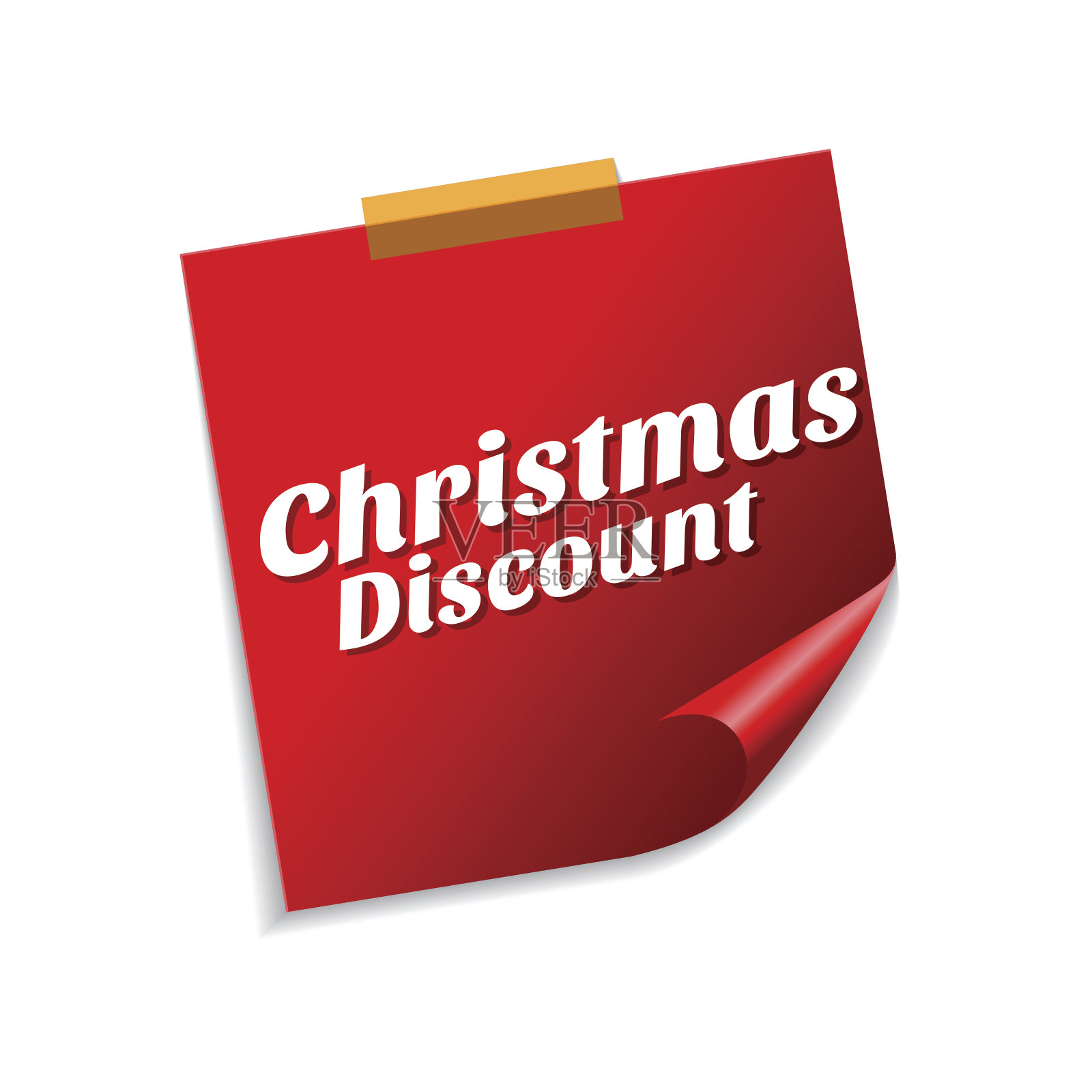 圣诞折扣红色Sticky Notes矢量图标设计设计元素图片
