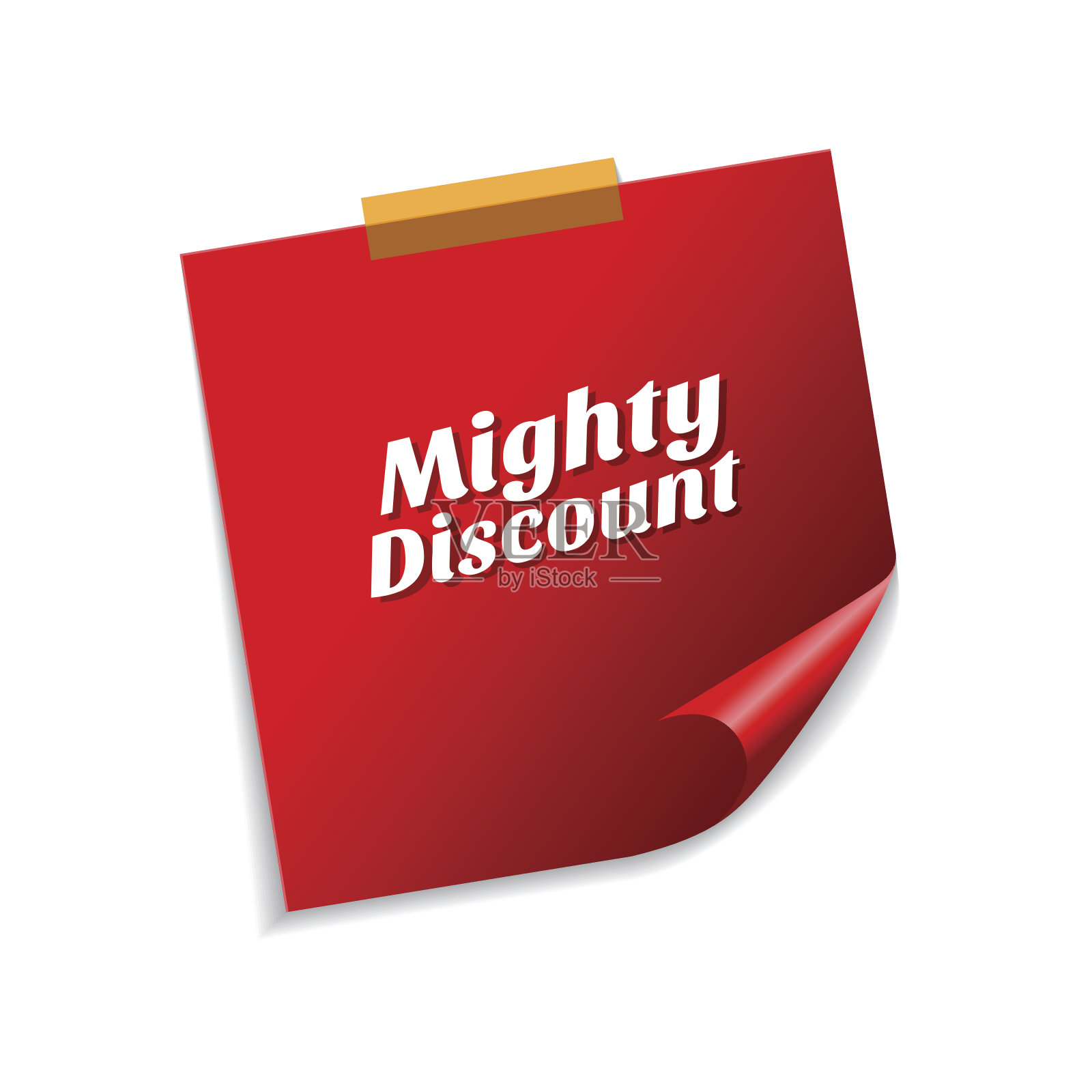 强大的折扣红色Sticky Notes矢量图标设计设计元素图片