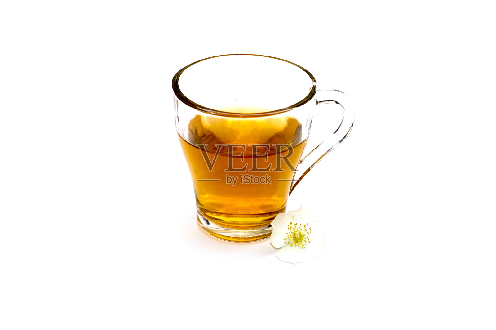 柠檬花茶在杯子里照片摄影图片