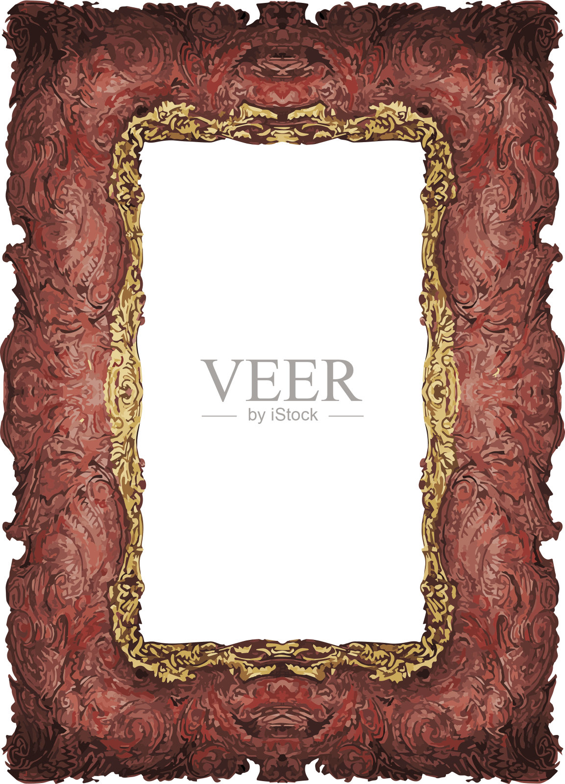 老式的木制框架插画图片素材