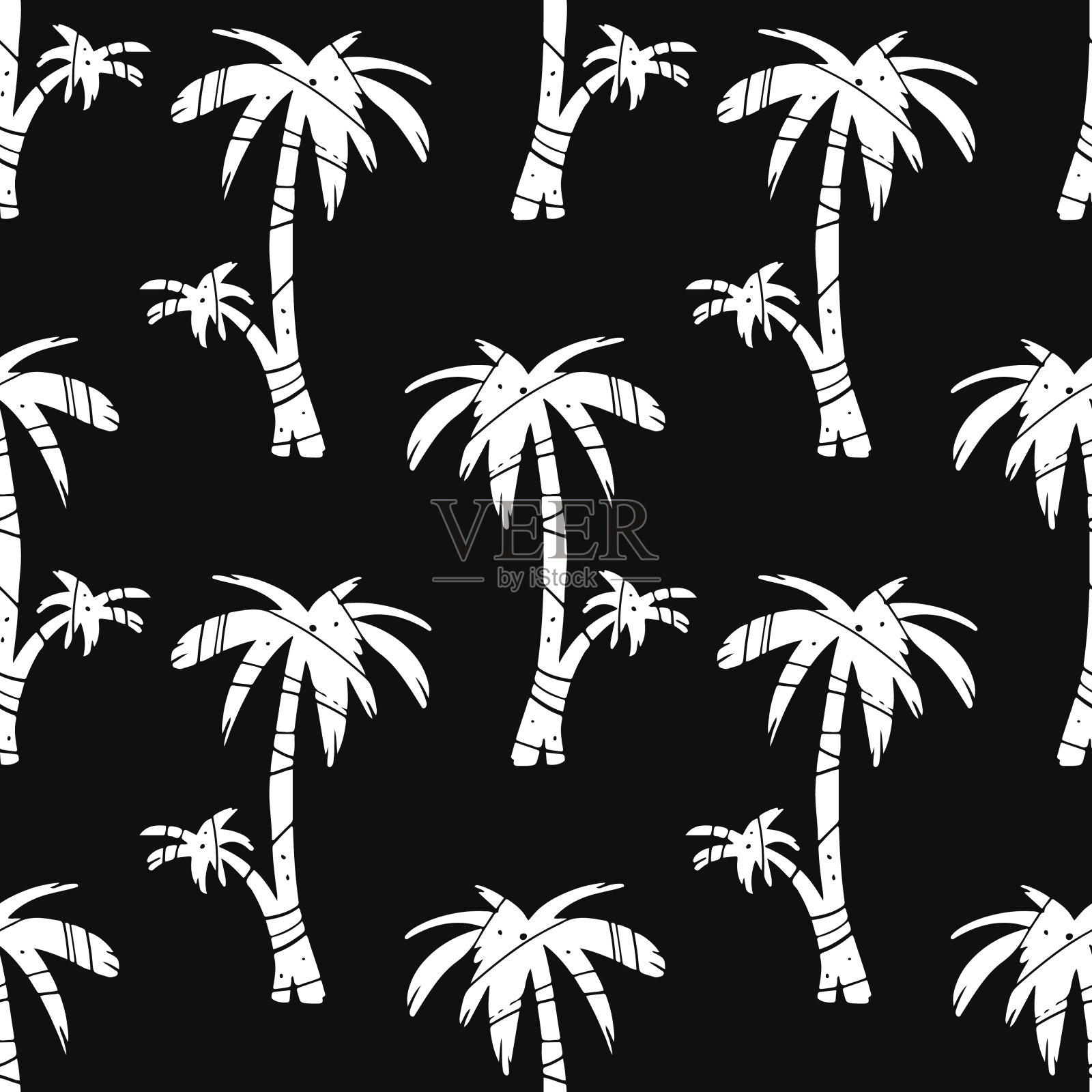 无缝图案棕榈树插画图片素材