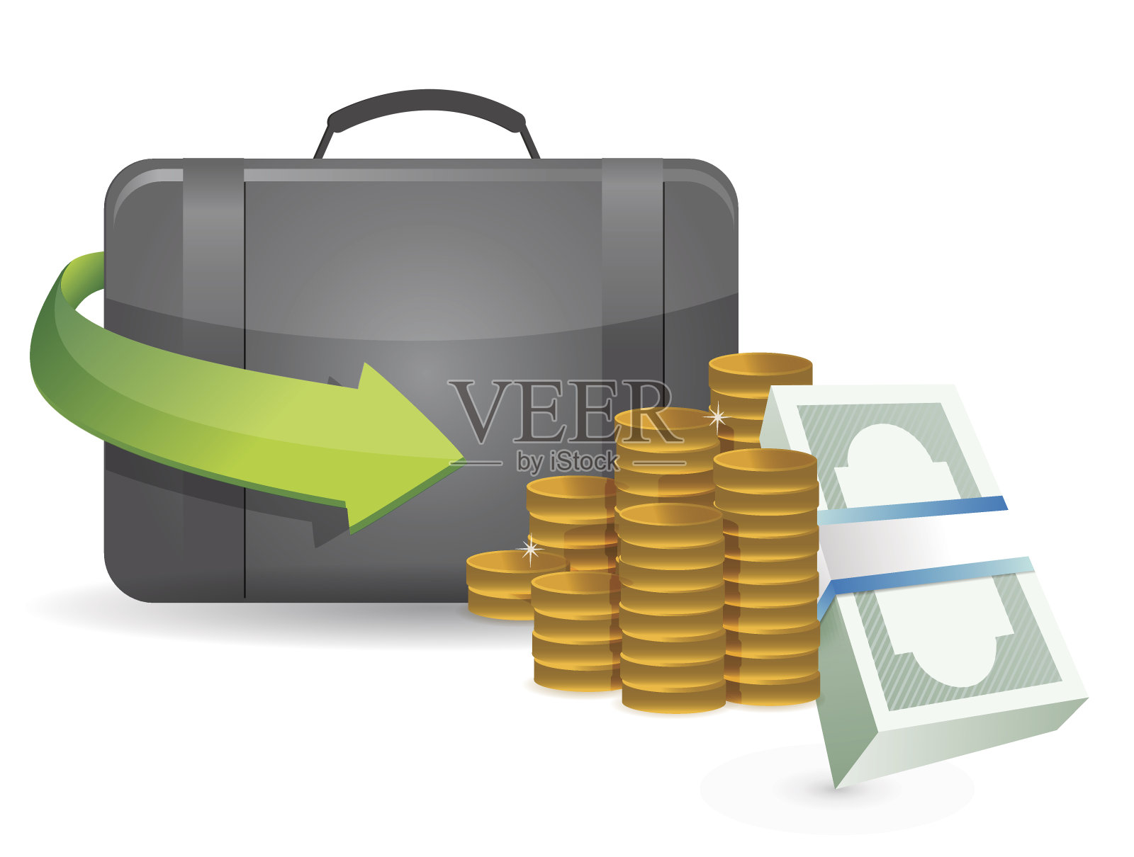 钱箱插图设计插画图片素材