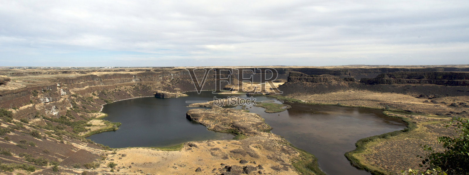 干瀑布，库利市，华盛顿州照片摄影图片
