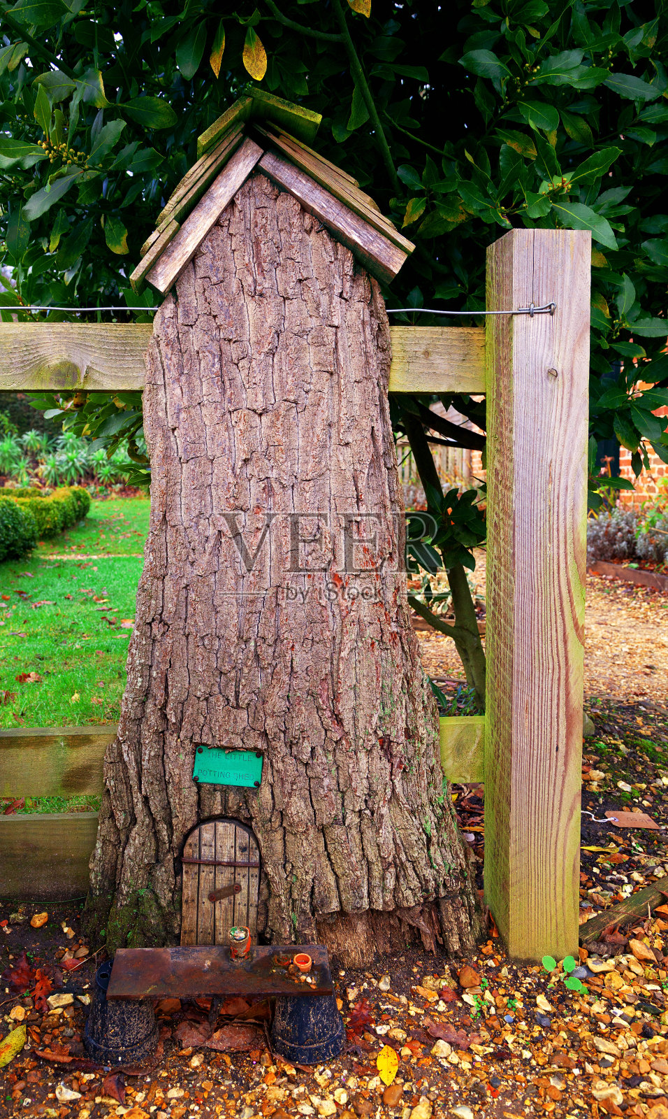 仙女门在树屋照片摄影图片