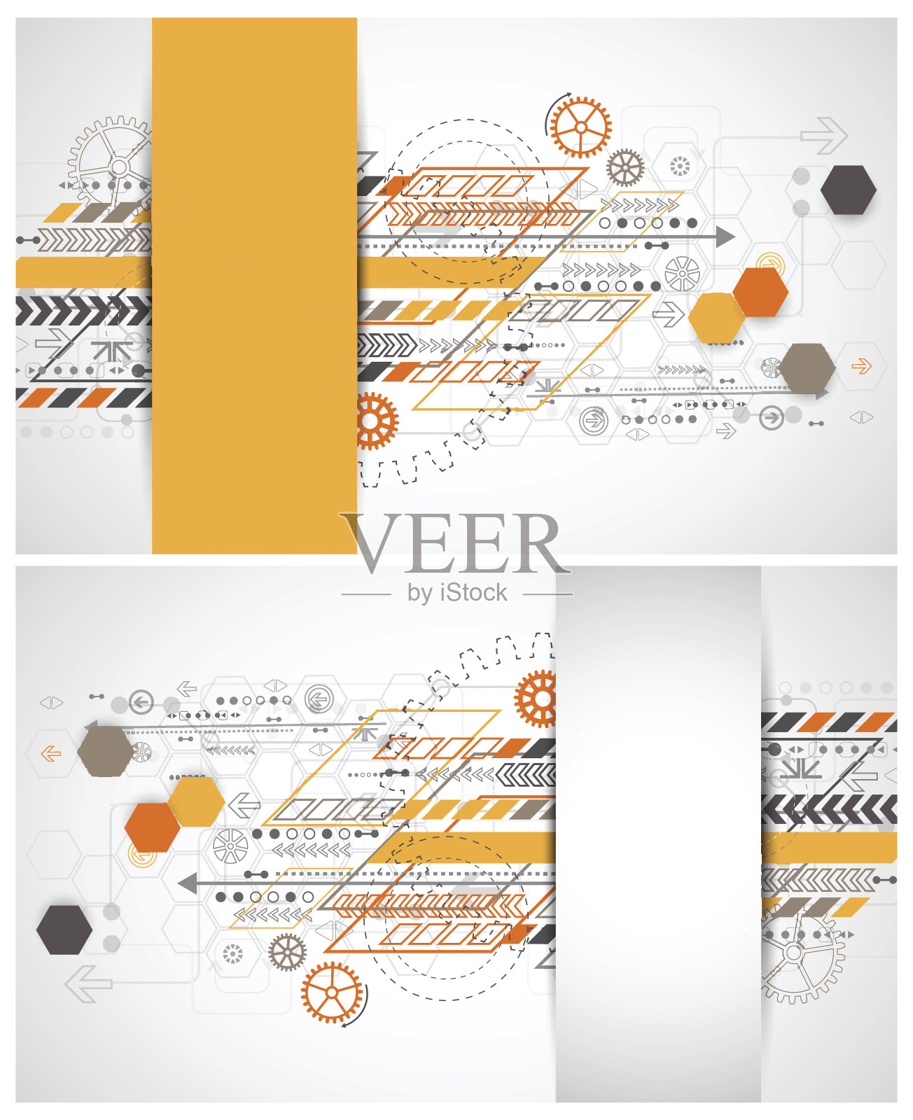 具有各种技术元素的抽象背景设计模板素材