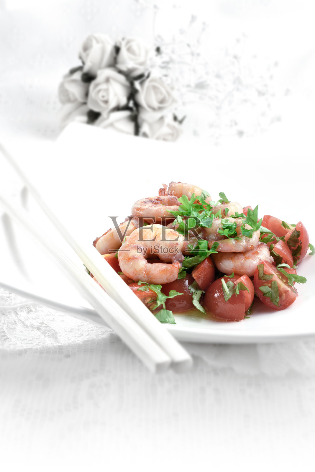 虾酸橘汁腌鱼照片摄影图片