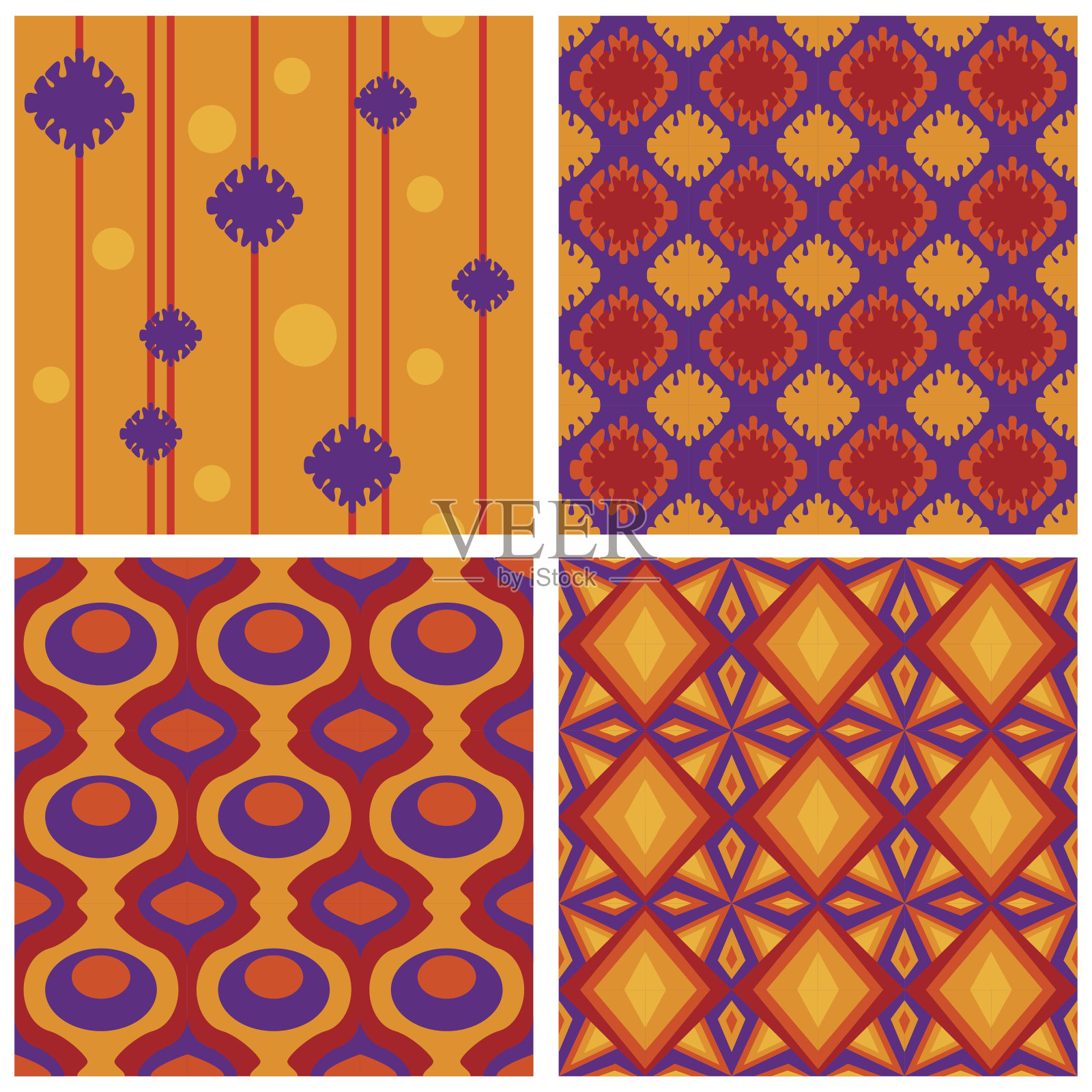 带装饰的抽象无缝图案插画图片素材