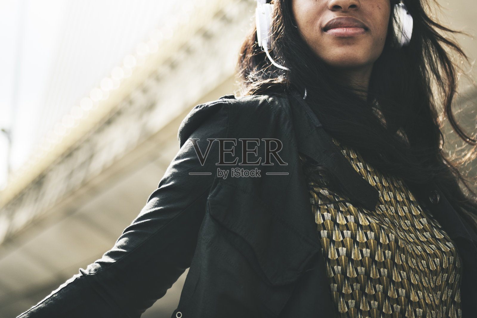 音频非洲血统音乐听耳机概念照片摄影图片