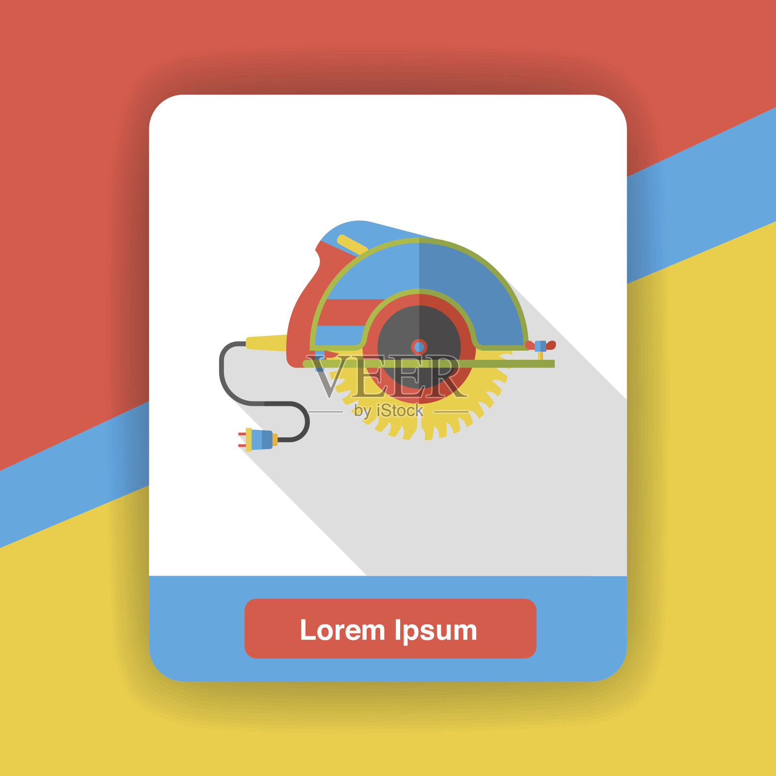 电锯平面图标插画图片素材