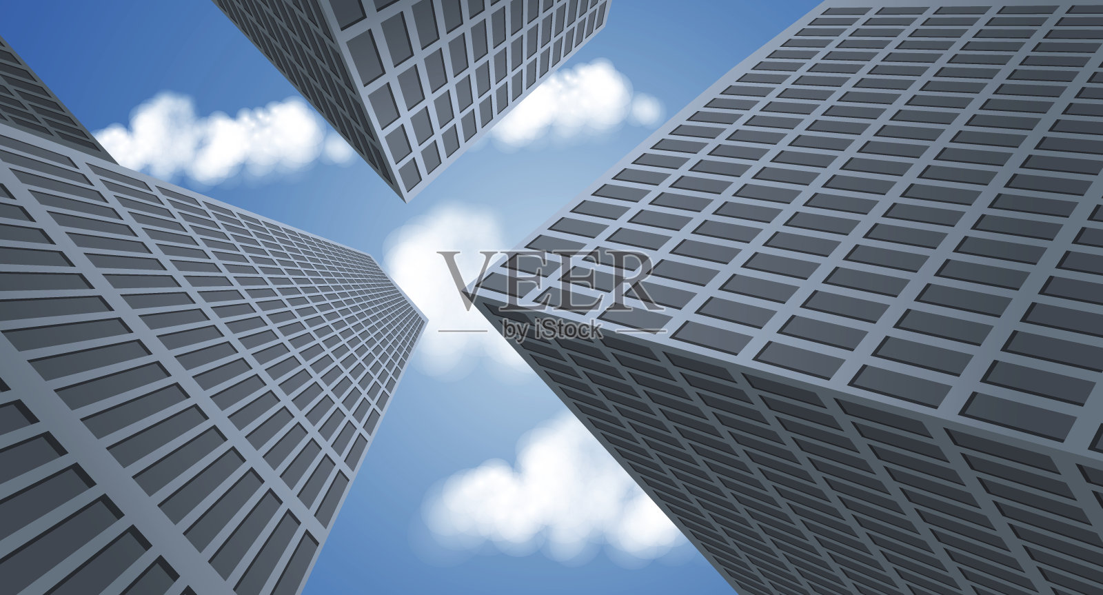 高楼林立的大城市景观插画图片素材