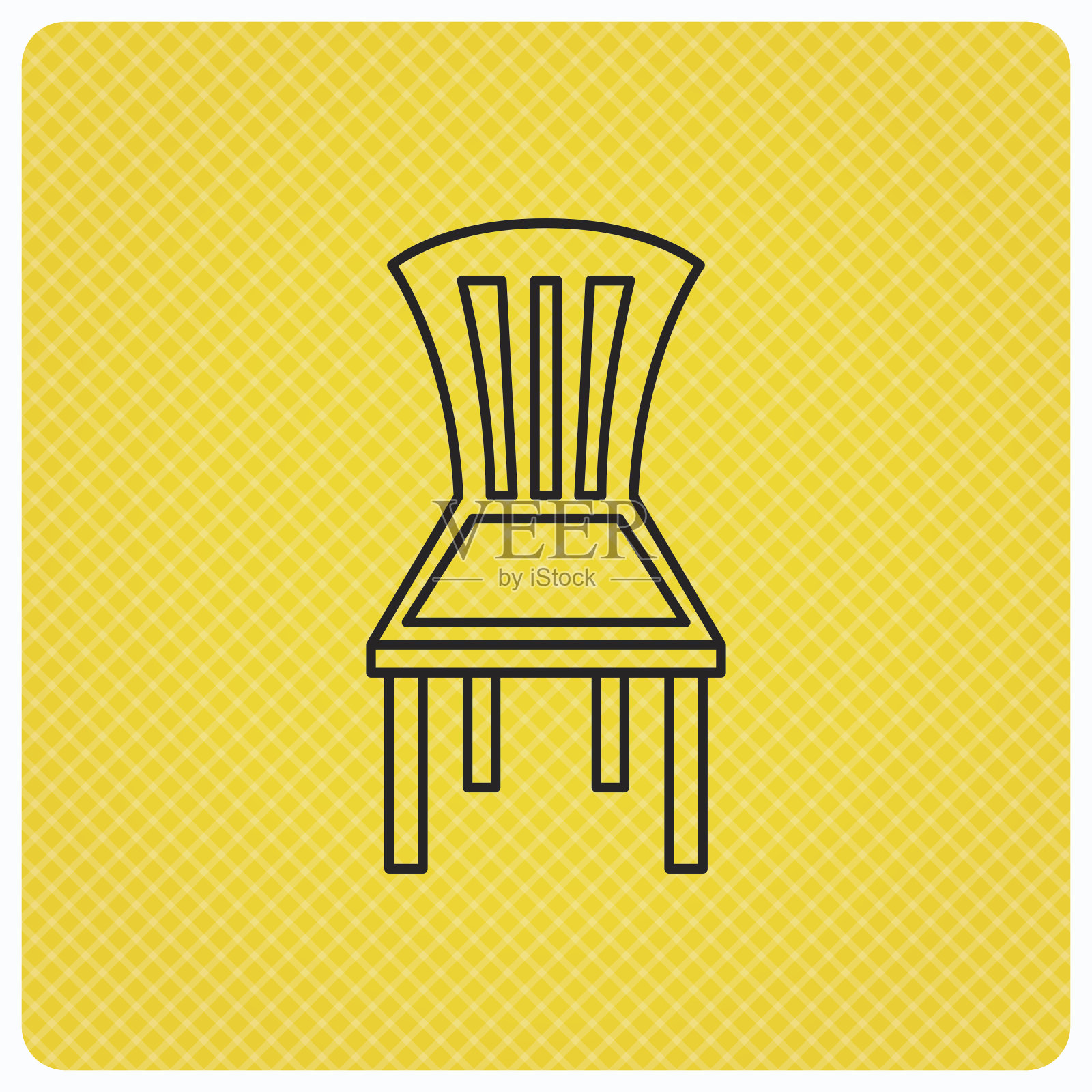 椅子上的图标。座椅家具的迹象。图标素材