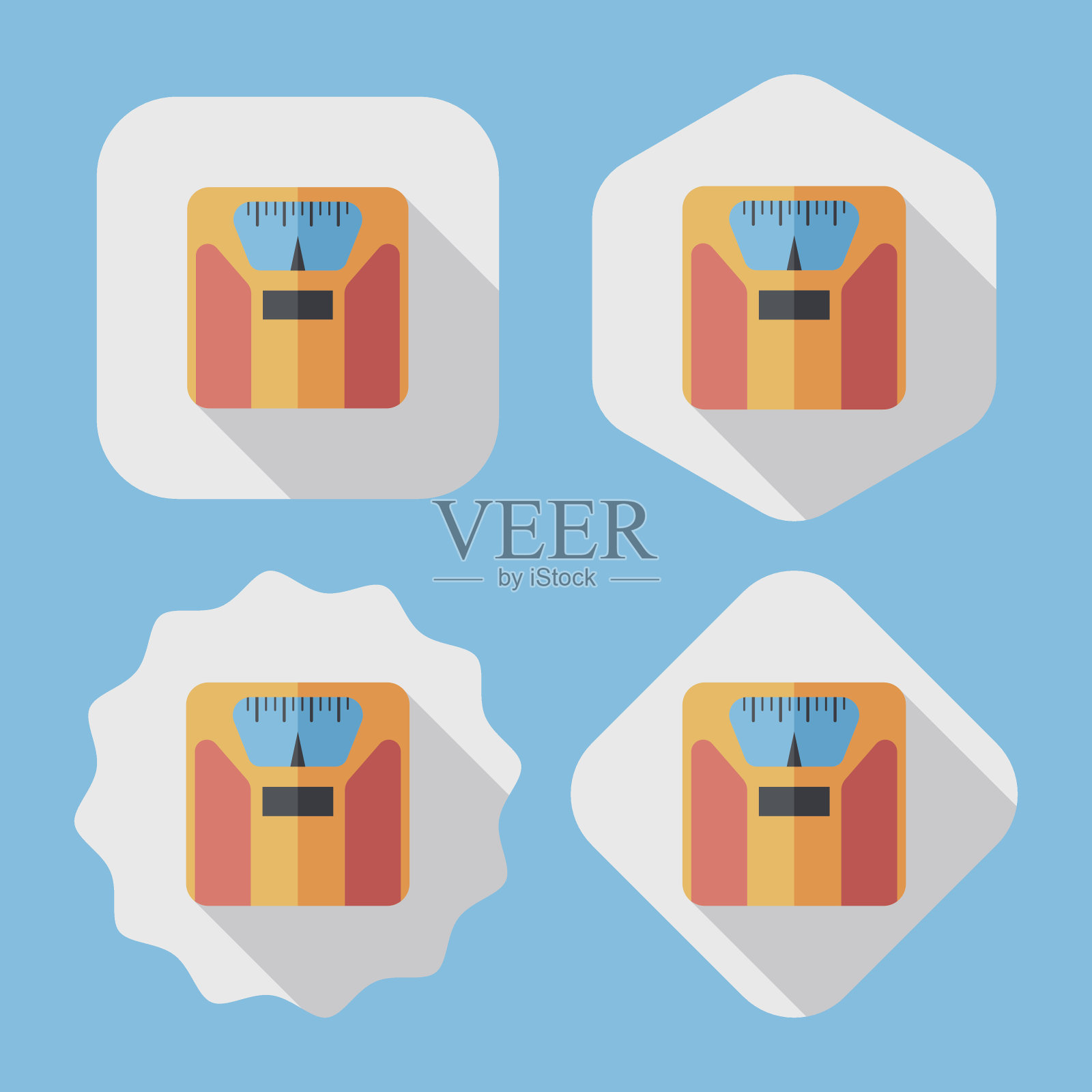 长阴影的重量秤平图标，eps10图标素材