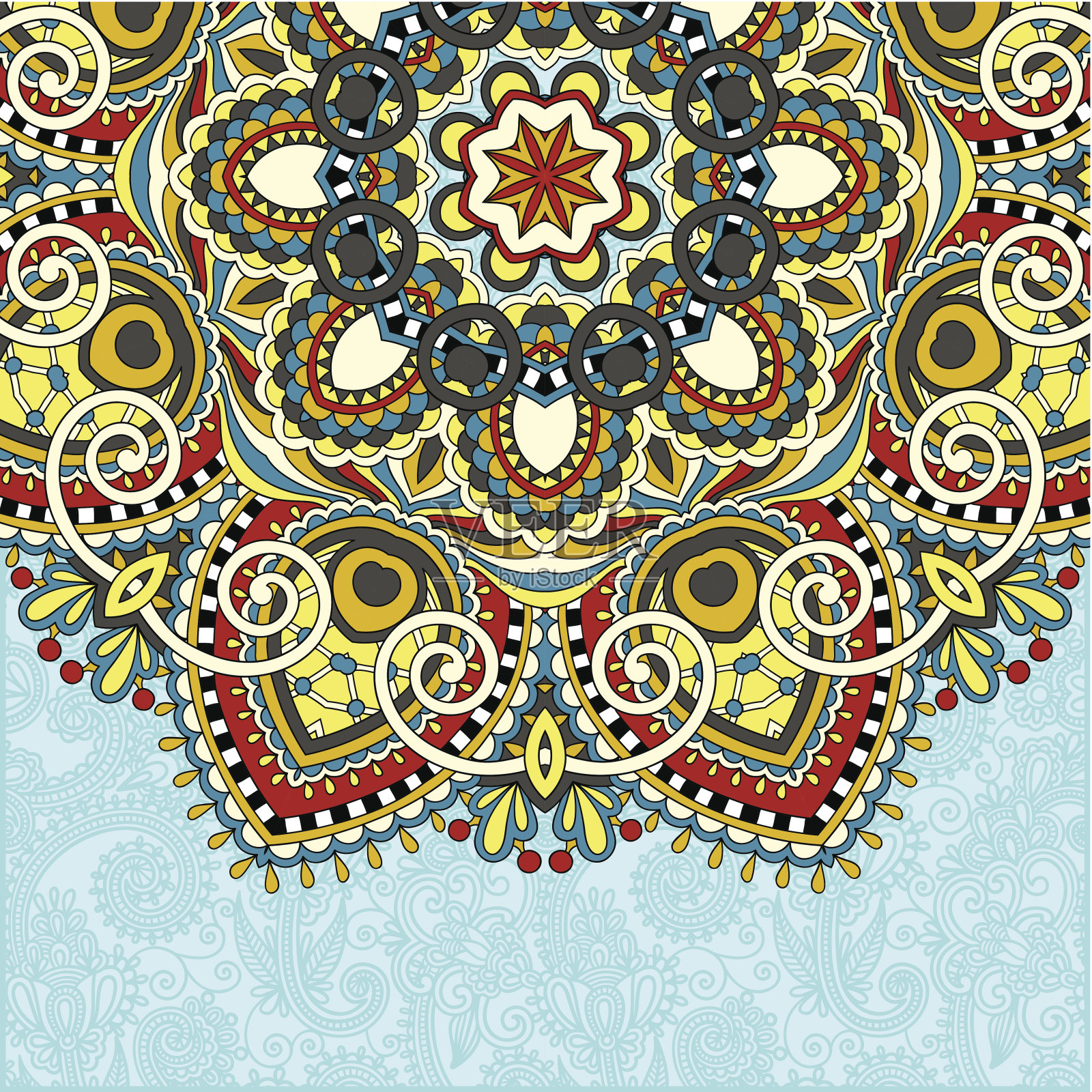 花圆图案乌克兰东方民族风格为您插画图片素材
