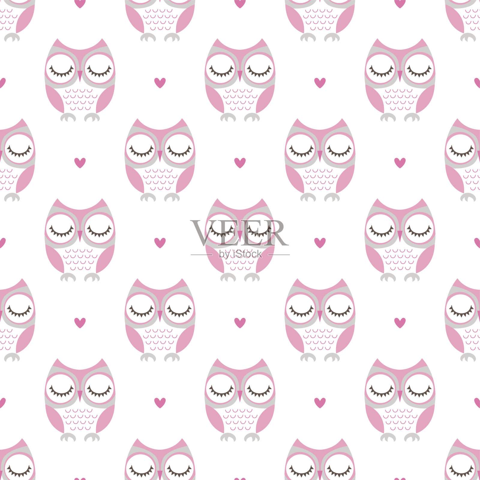 无缝卡通猫头鹰背景设计元素图片