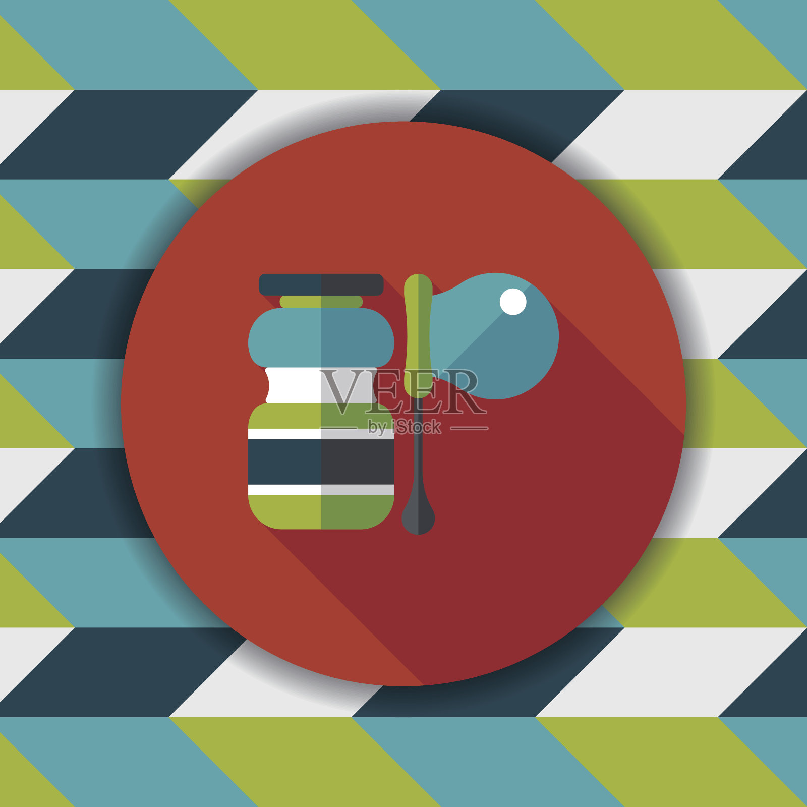 泡沫平面图标与长阴影，eps10图标素材