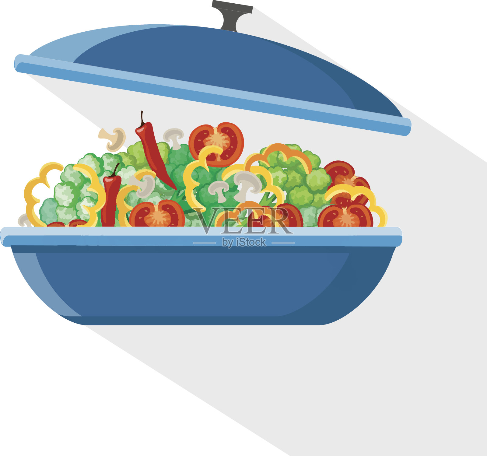 烹饪锅炖锅厨房食物准备对象锅矢量厨师。插画图片素材