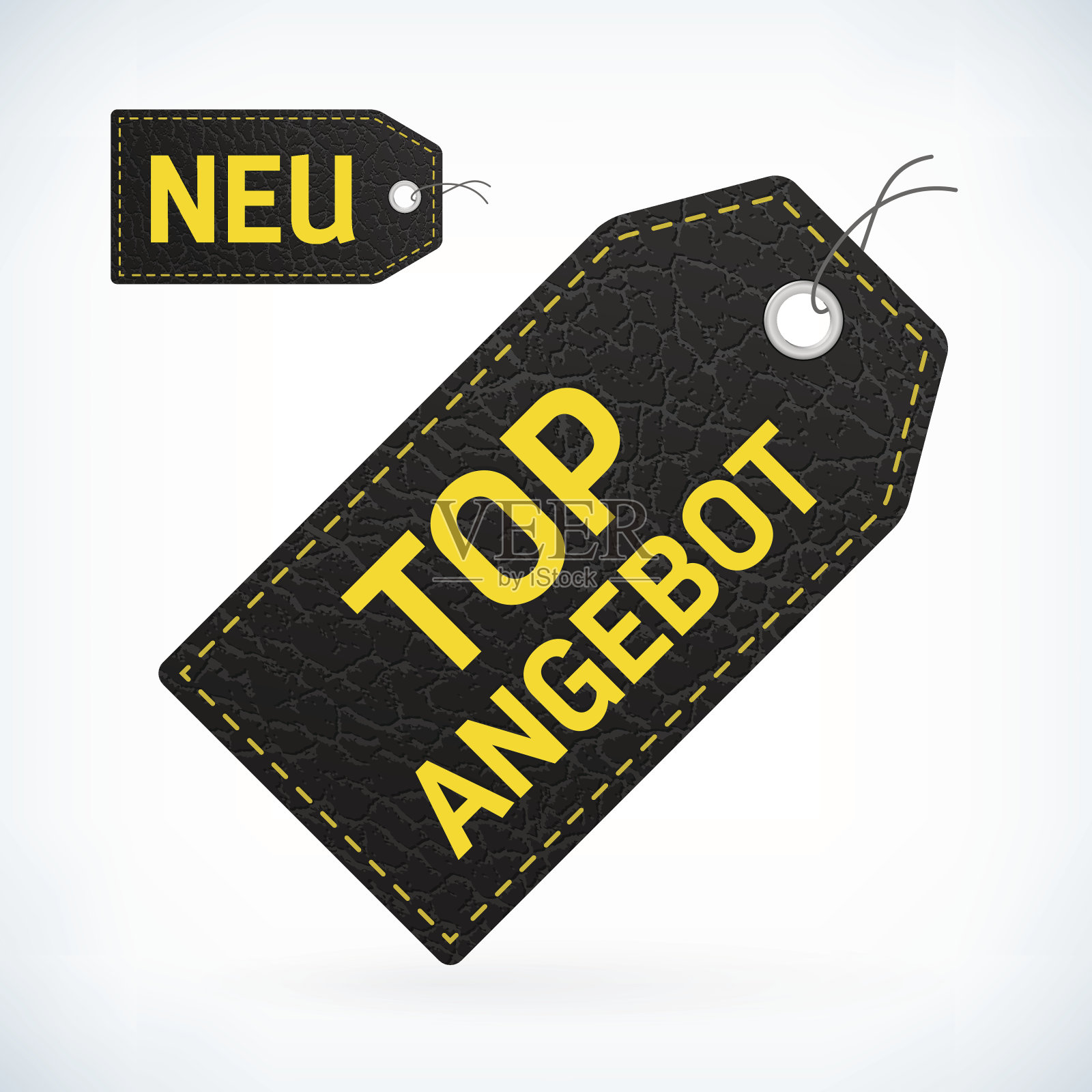 黑色皮革标签新促销顶级优惠设计元素图片