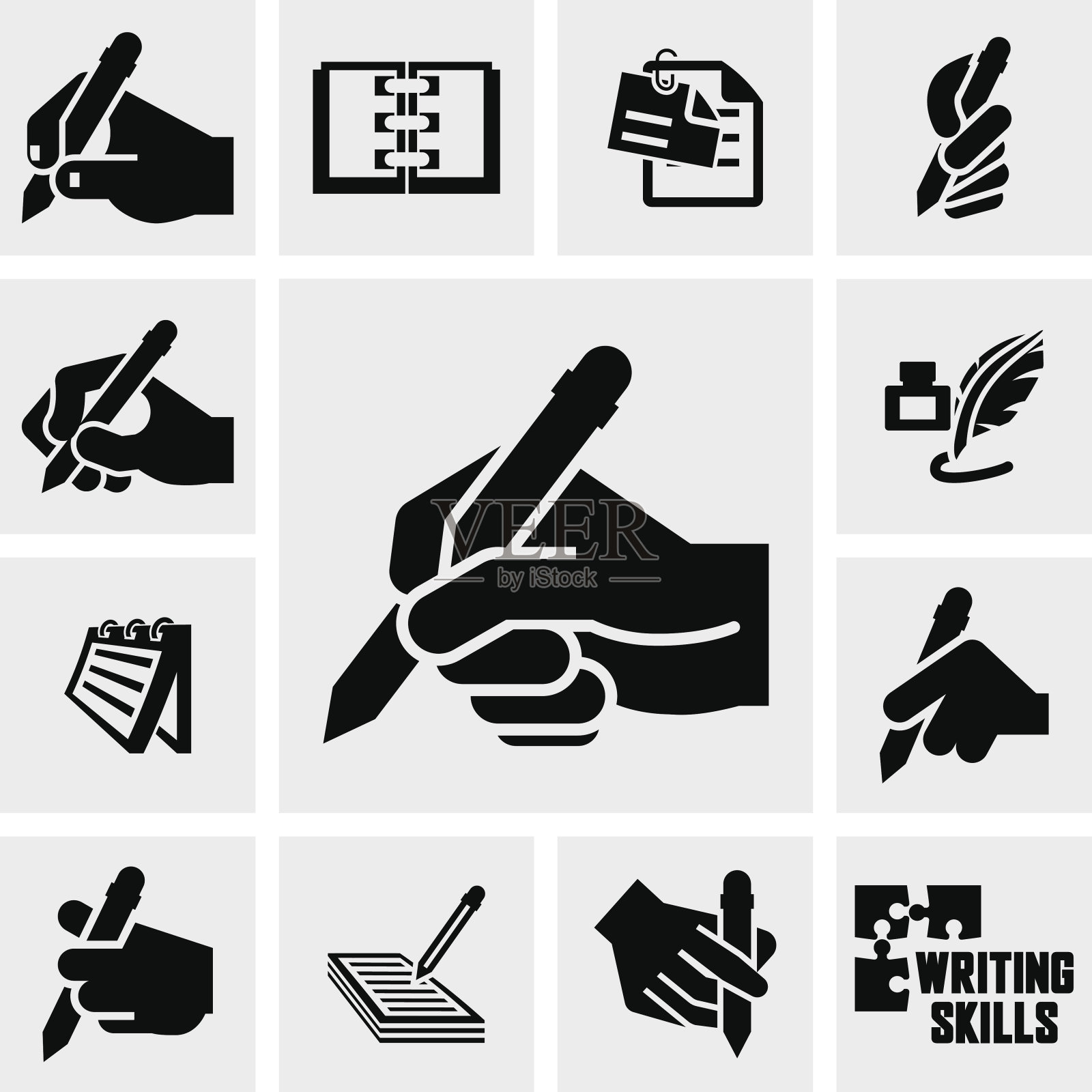 书写图标设置为灰色。图标素材