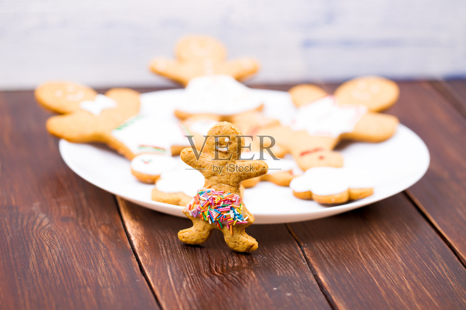 圣诞自制姜饼饼照片摄影图片