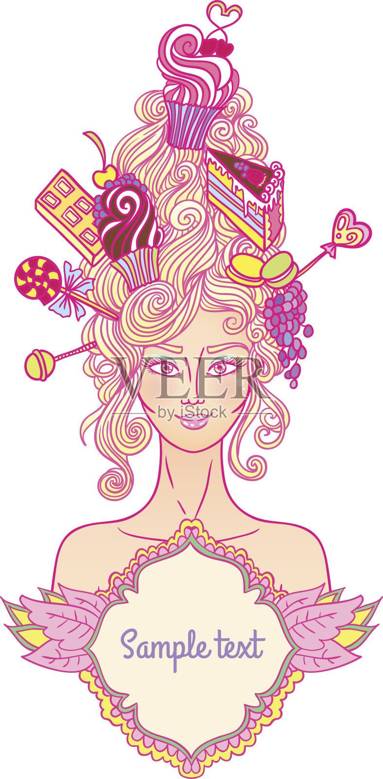 茶党女孩插画图片素材