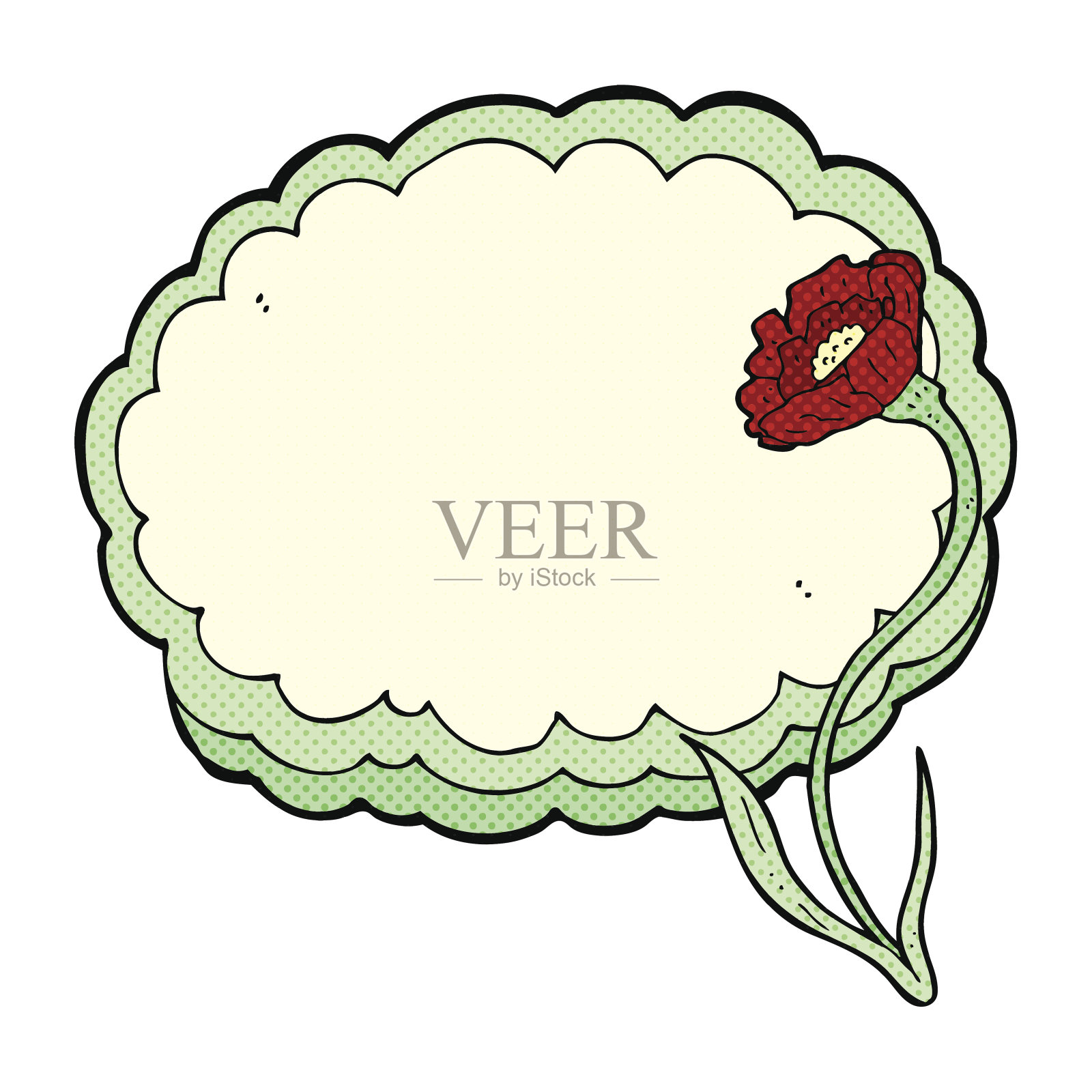 卡通花云画框插画图片素材