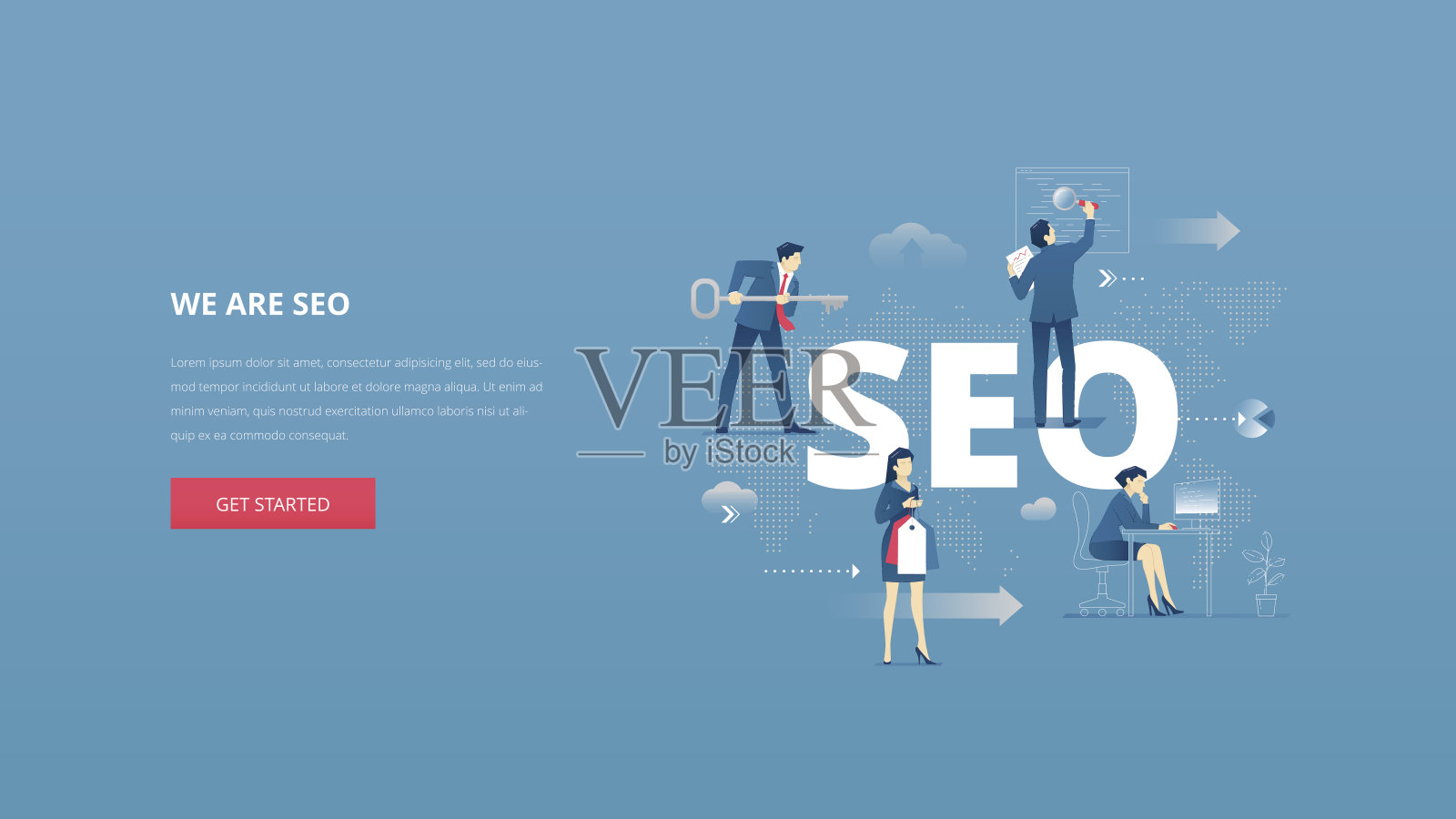 SEO英雄旗帜插画图片素材