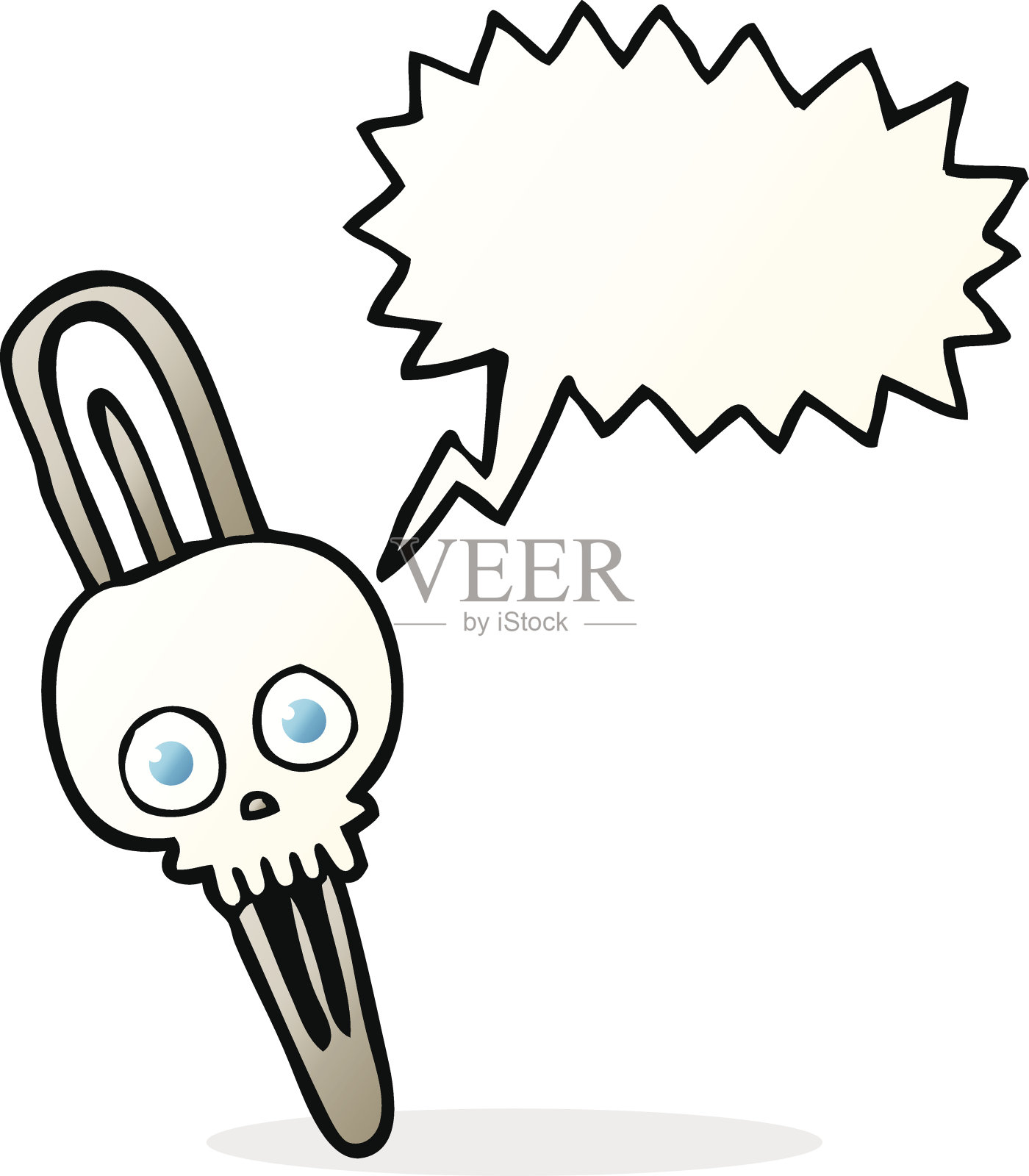 语音泡泡卡通骷髅发夹设计元素图片