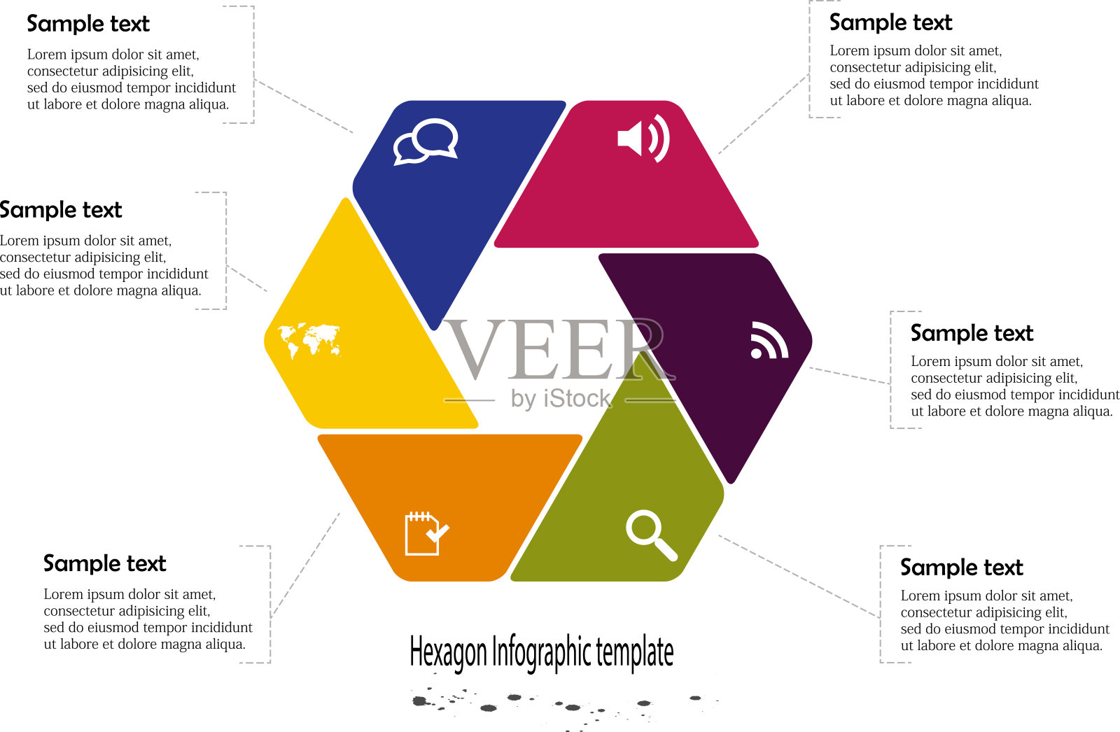 信息图表插图与六边形插画图片素材