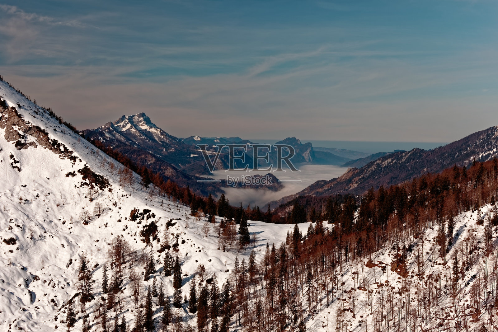 从Hoellengebirge眺望奥地利的萨尔茨堡照片摄影图片