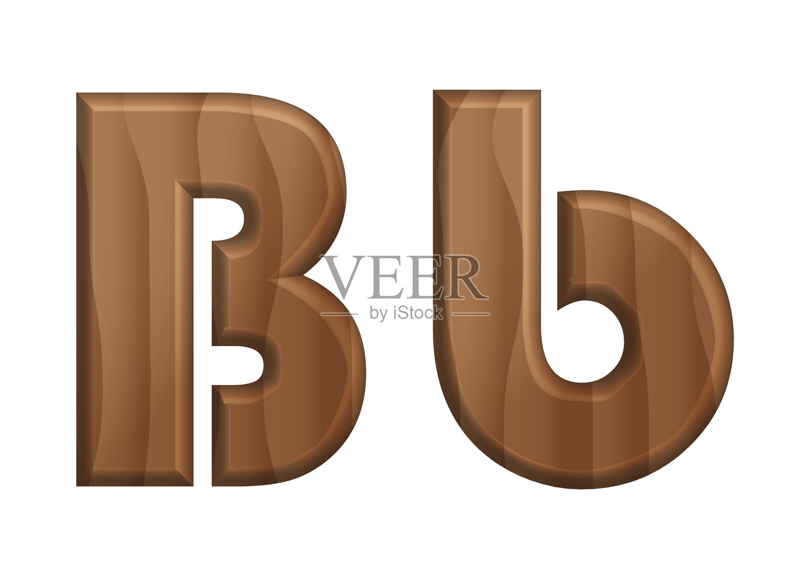 自然木质纹理字体-02大写和小写字母设计元素图片