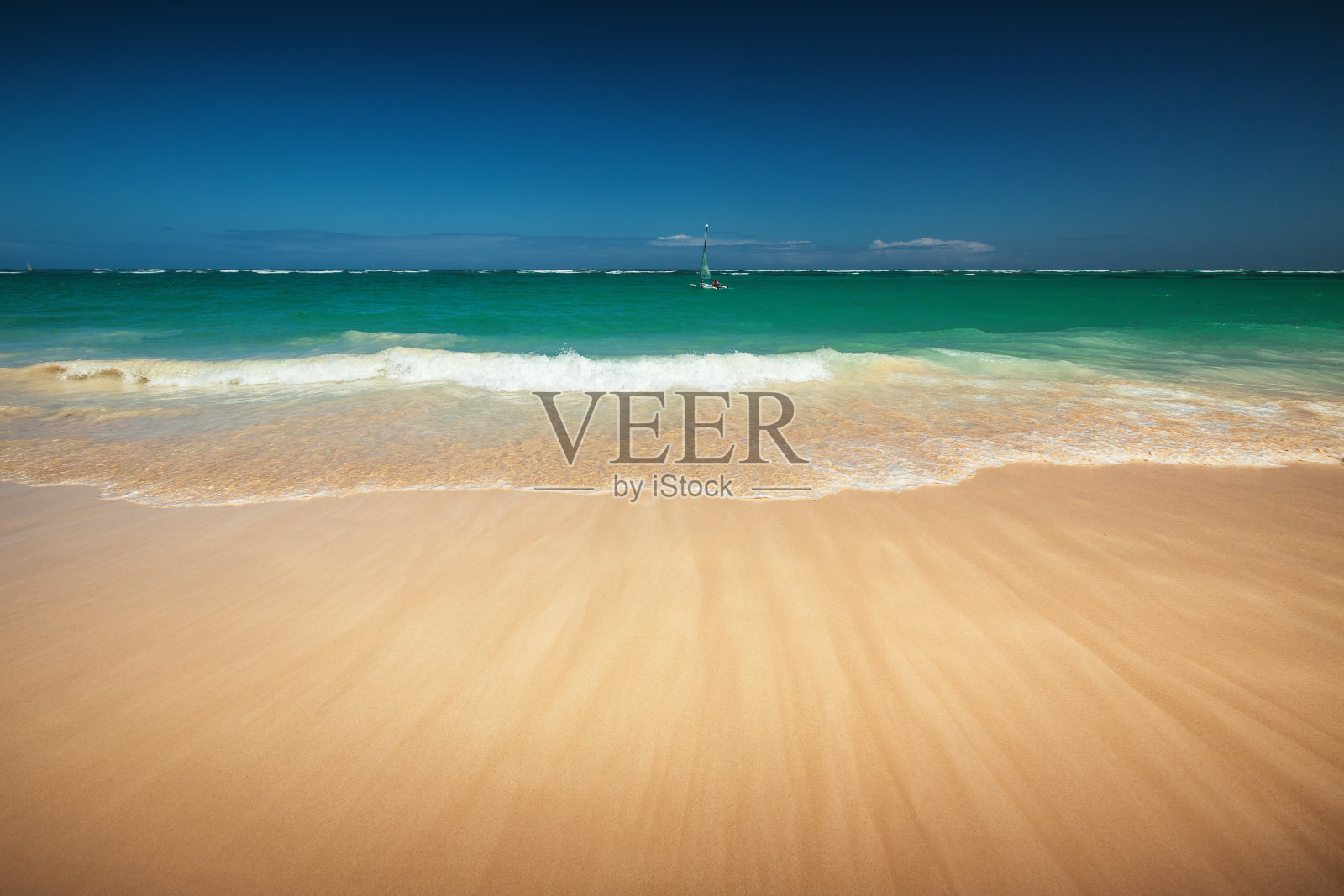 加勒比海，美丽的全景照片摄影图片