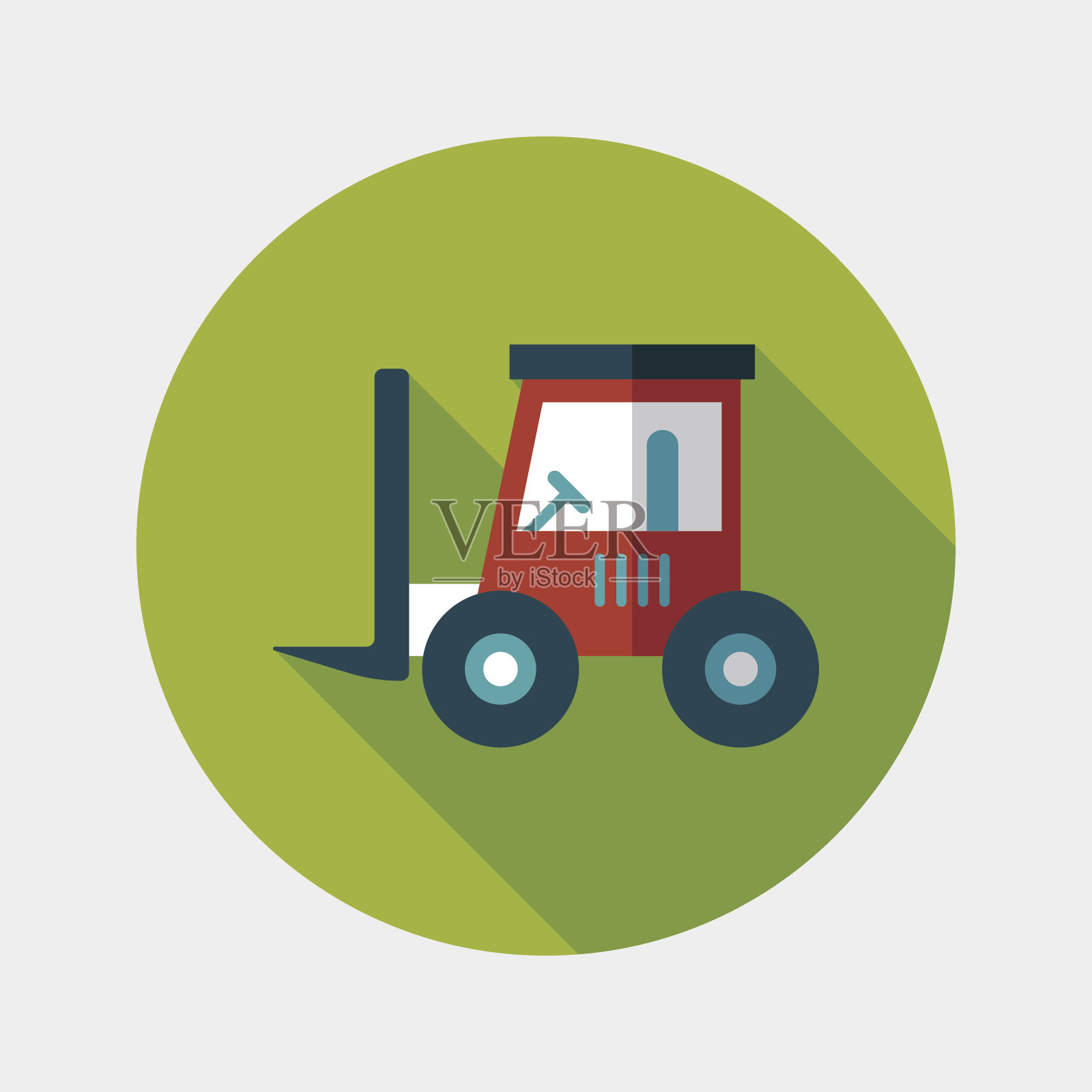 运输移动卡车的图标与长影子，eps10插画图片素材