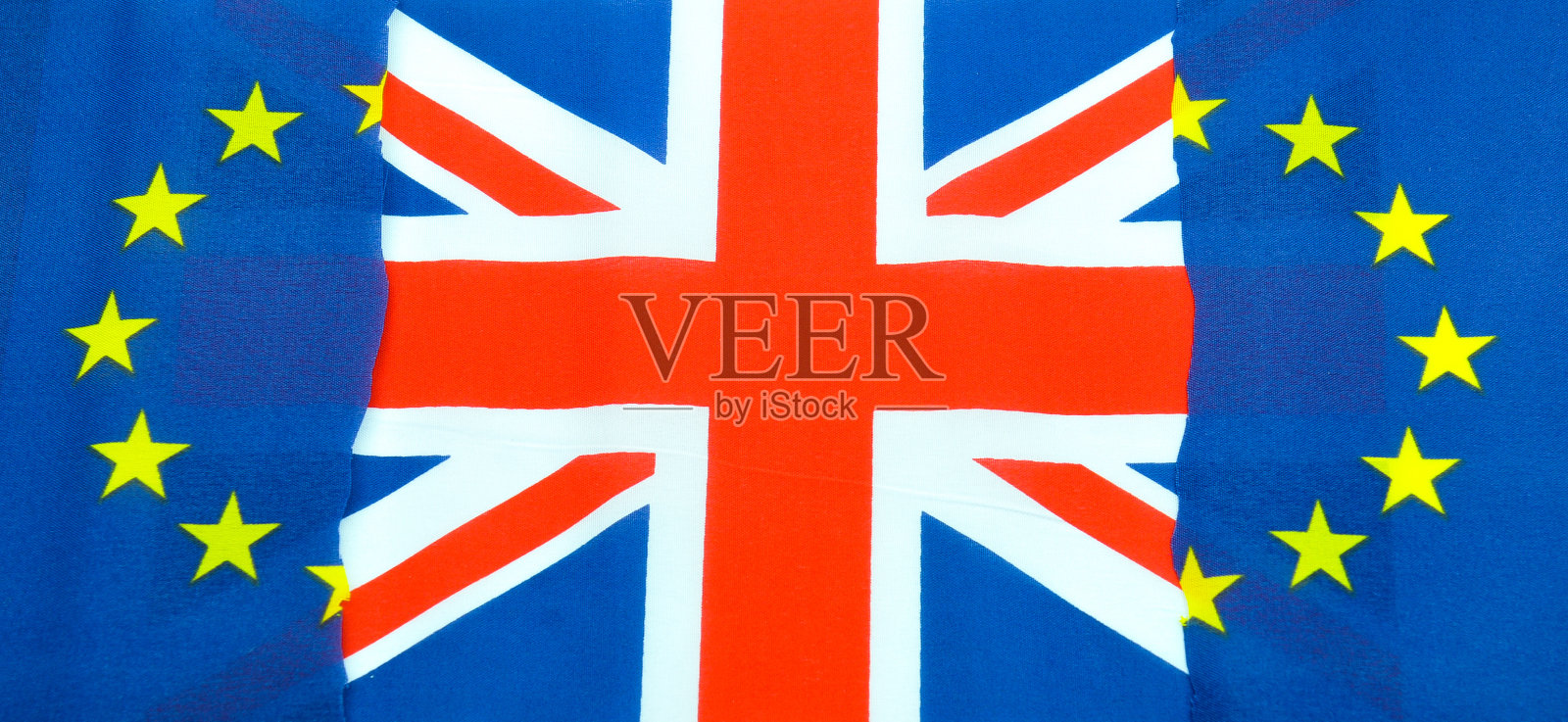 英国和欧盟旗帜照片摄影图片