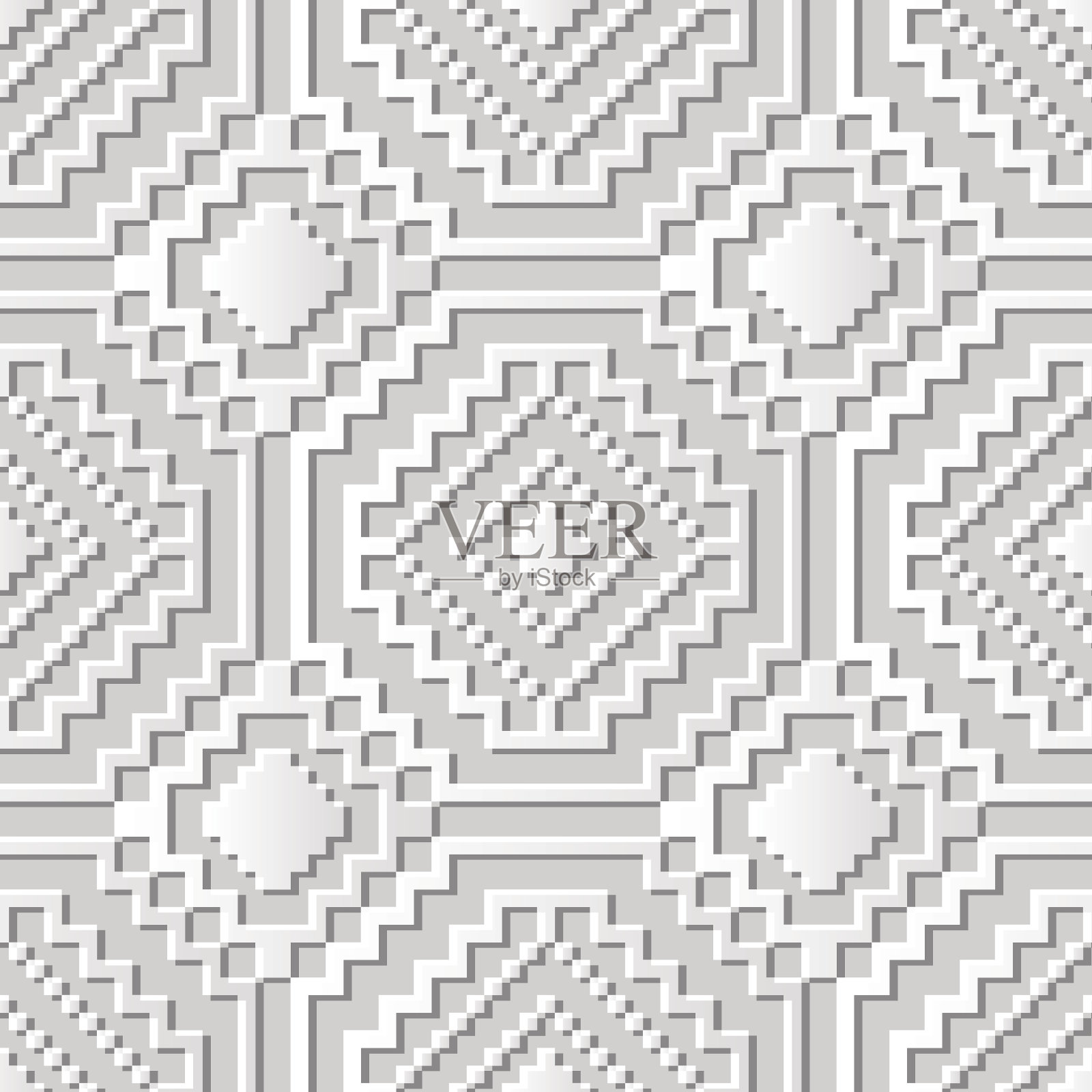 无缝3D纸切割444方马赛克八角几何交叉插画图片素材