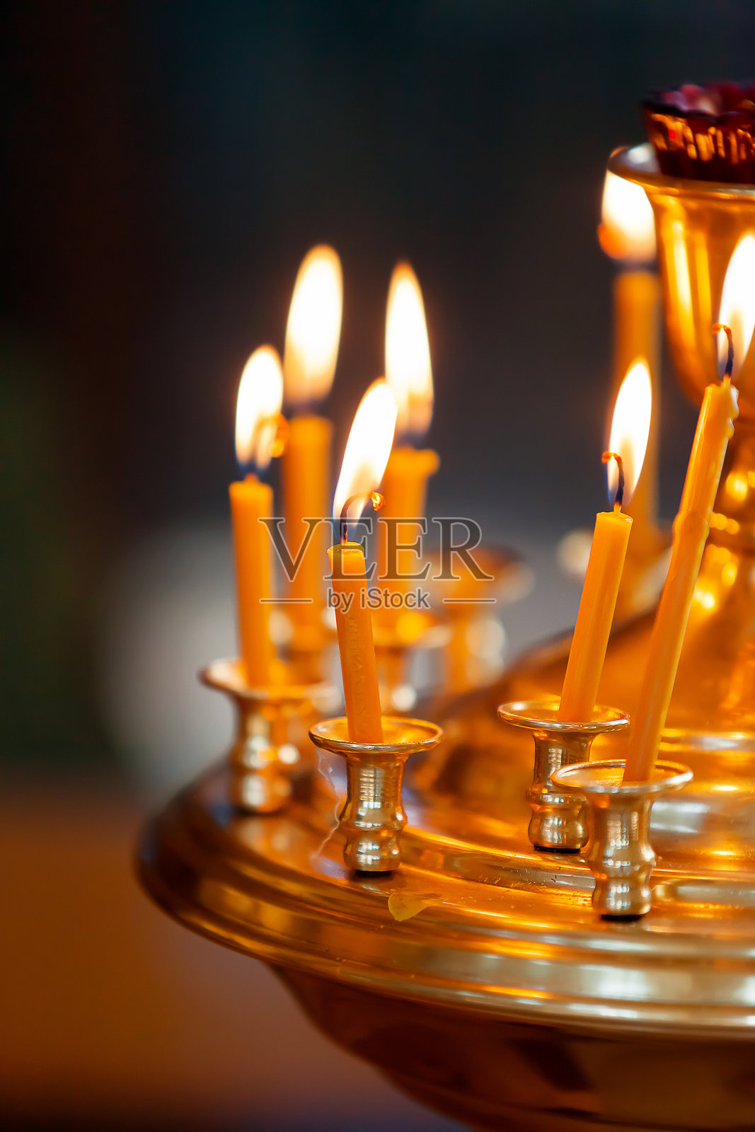 烛台。东正教教堂的细节。俄罗斯。照片摄影图片