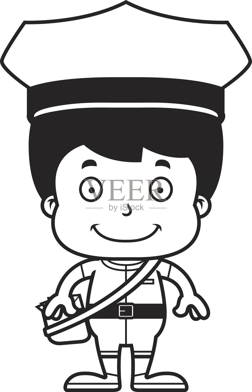 卡通微笑邮差男孩设计元素图片