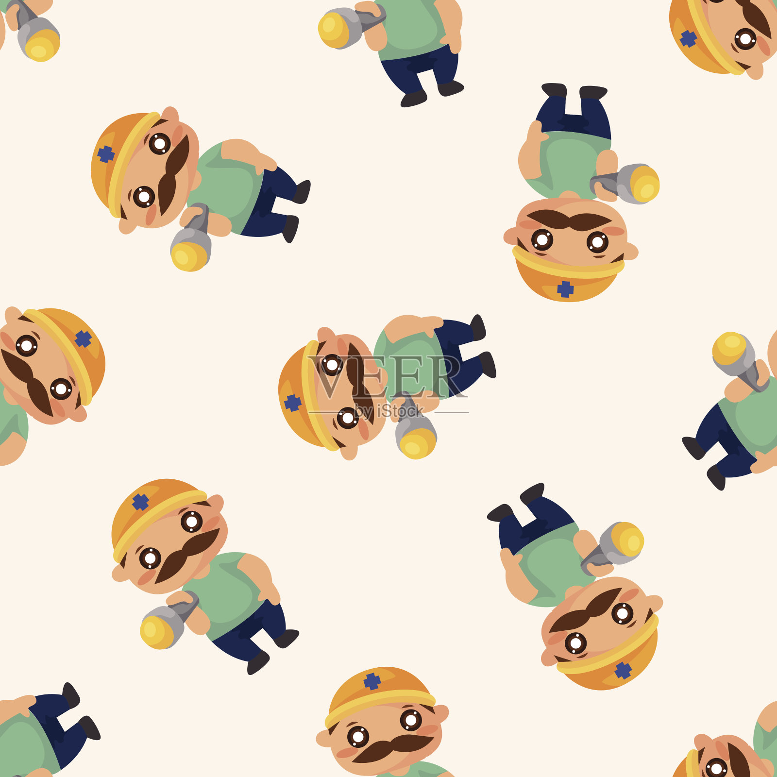 工人,无缝模式插画图片素材