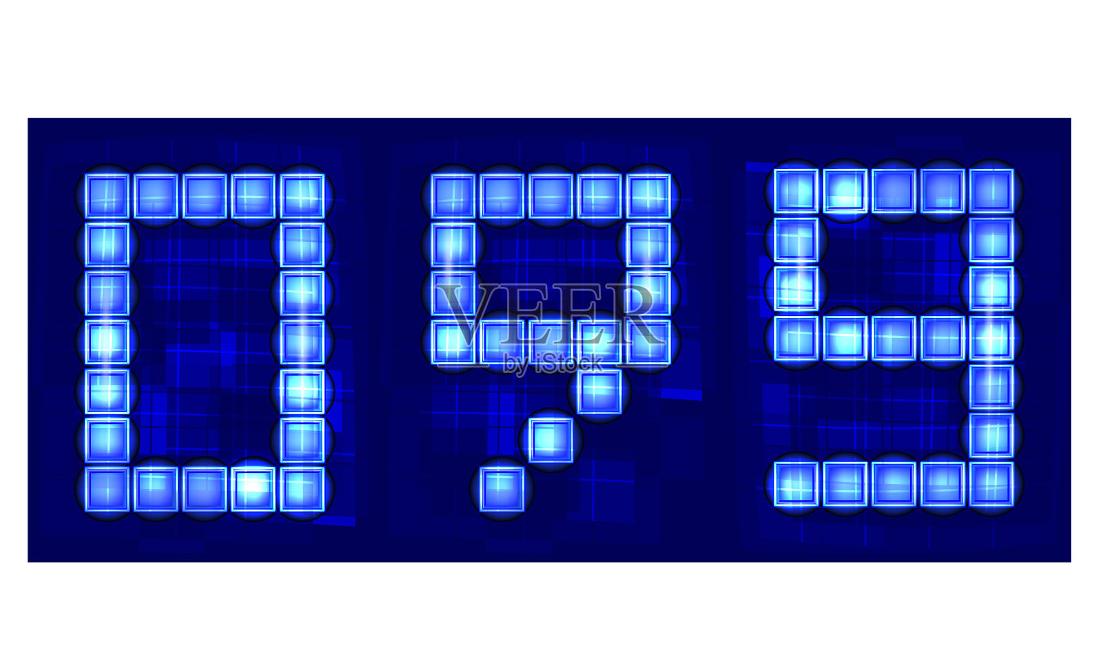 霓虹数字和符号插画图片素材