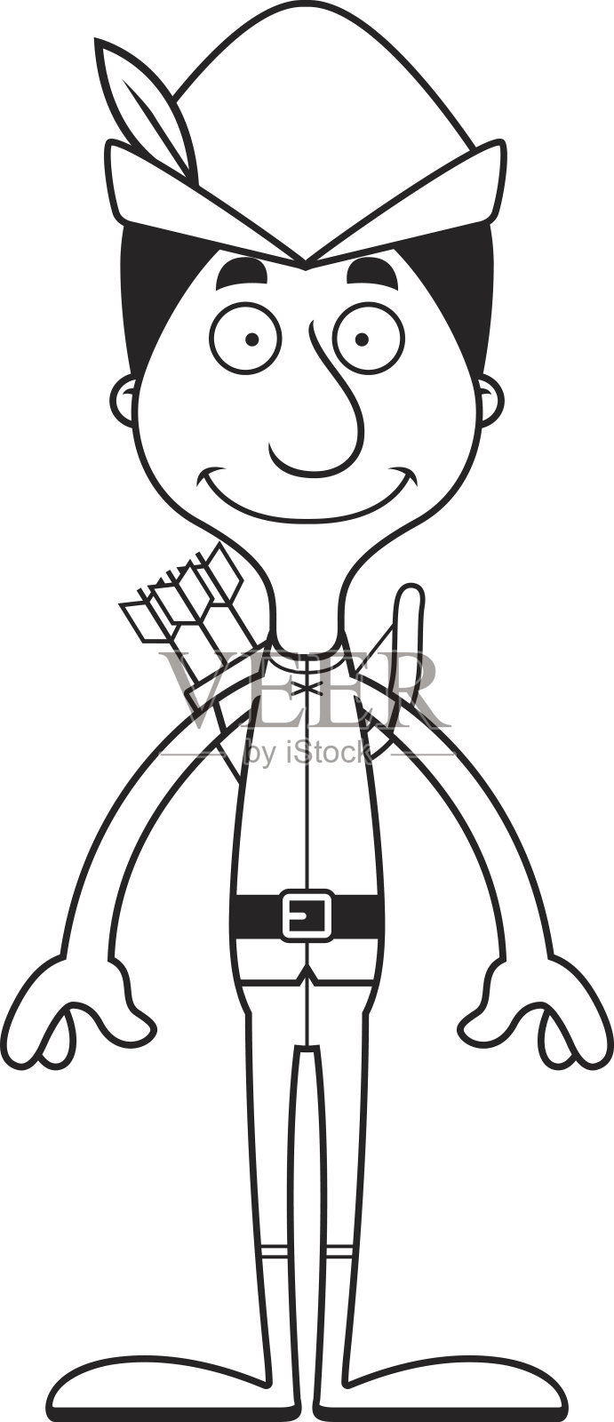 卡通微笑的罗宾汉设计元素图片