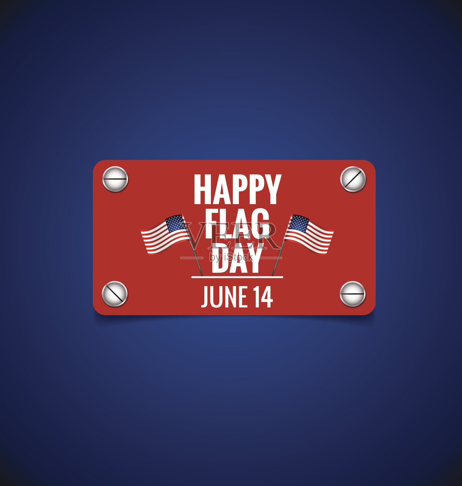 美国国旗日，6月14日国旗日。矢量插图。设计元素图片