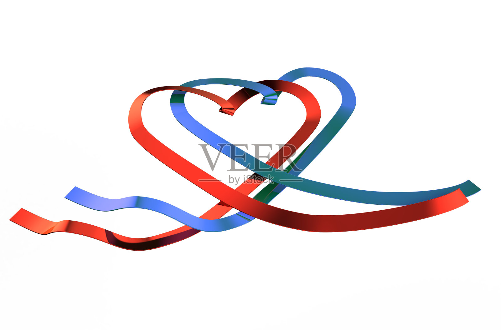 红蝴蝶结心形情人节礼物照片摄影图片