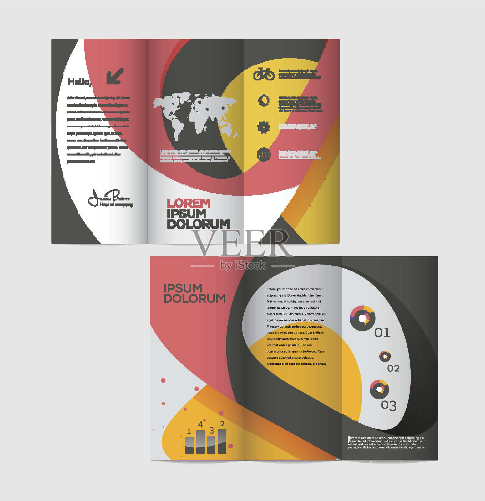 矢量图形优雅的商业宣传册设计为您的公司插画图片素材