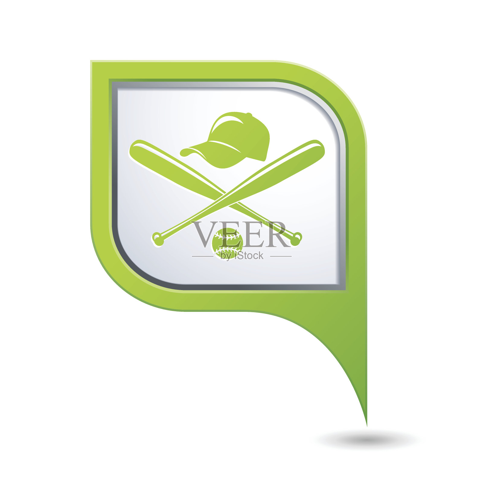 地图指针与棒球图标插画图片素材