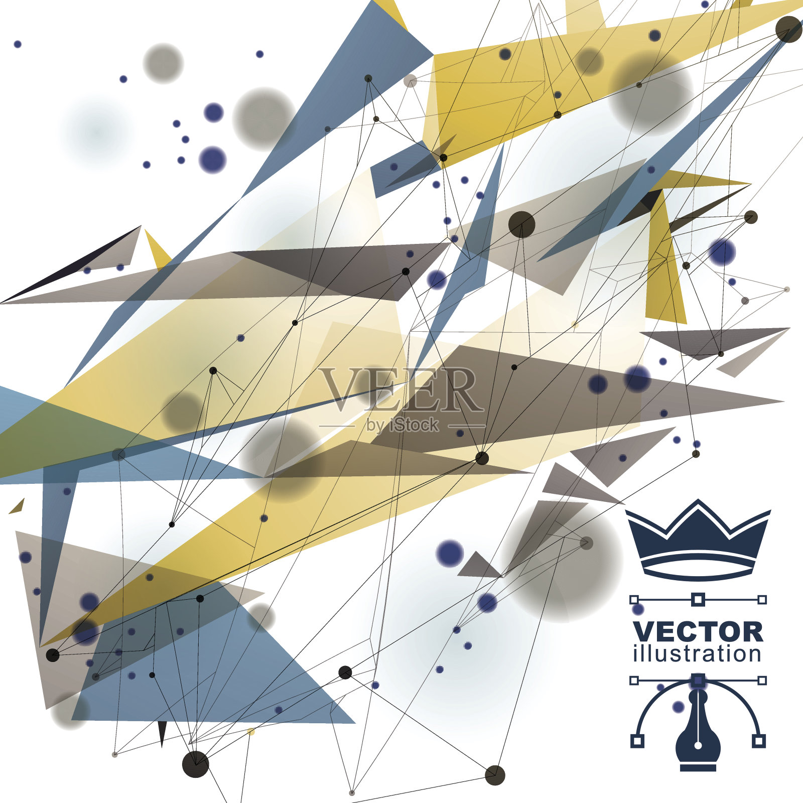 灰度技术时尚的构建，抽象的3d插画图片素材