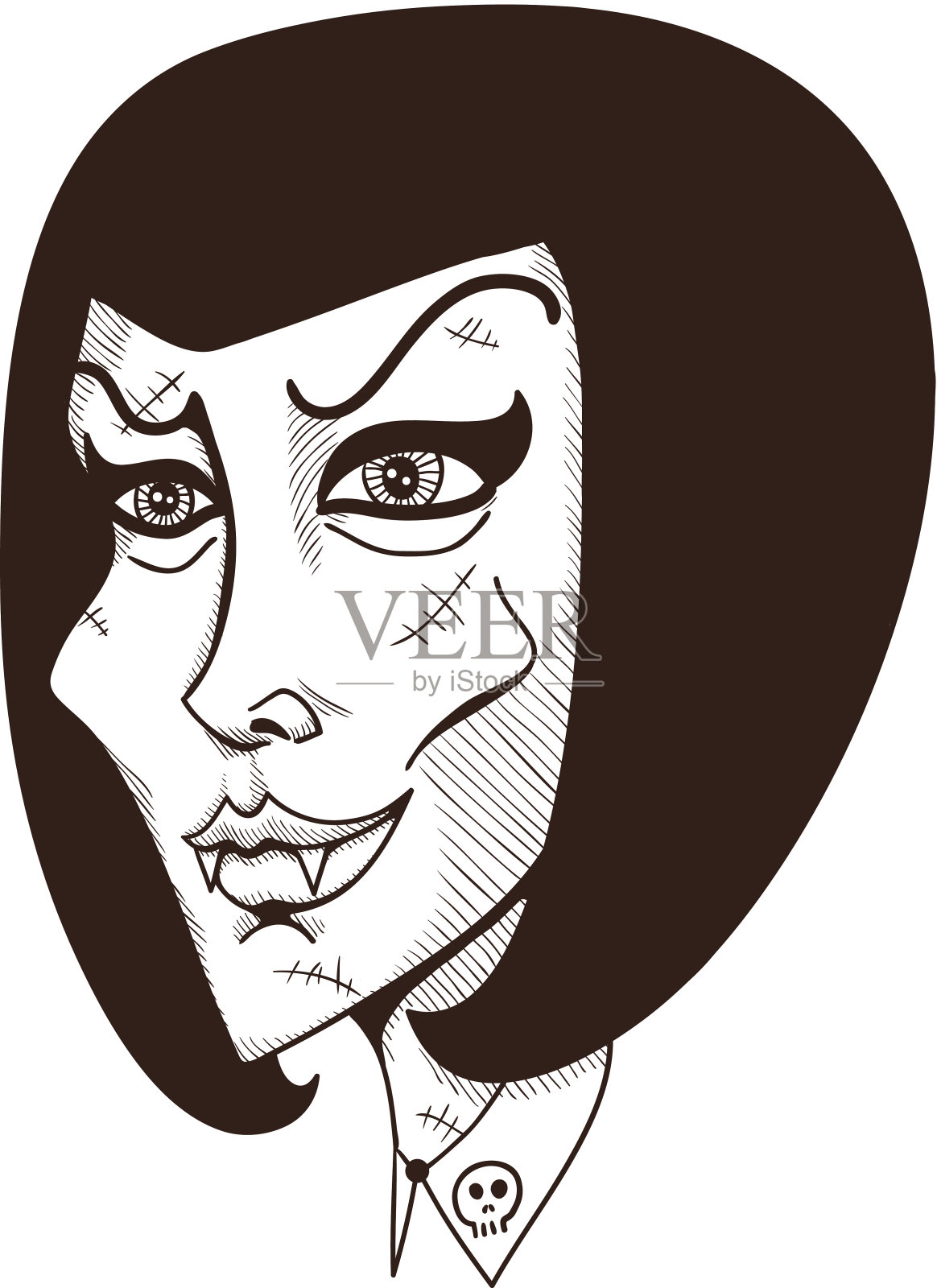 女巫婆的脸。设计元素图片