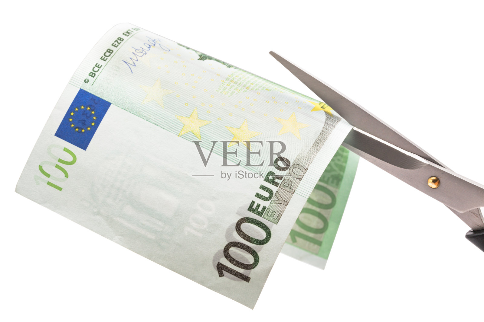 削减100欧元纸币照片摄影图片